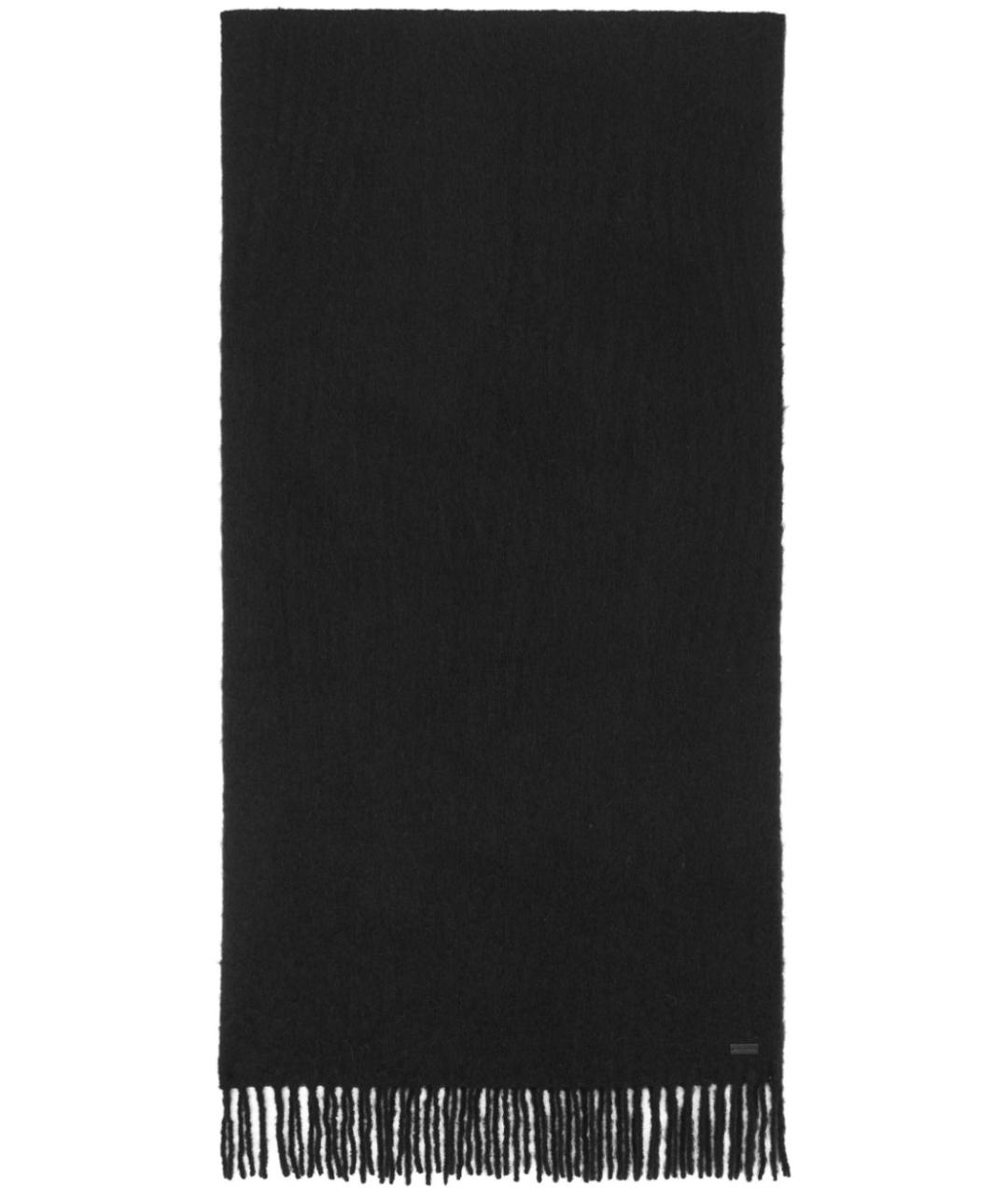 SAINT LAURENT Черный шерстяной шарф, фото 1