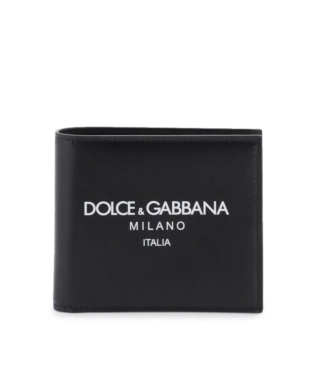 DOLCE&GABBANA Черный кожаный кошелек, фото 2