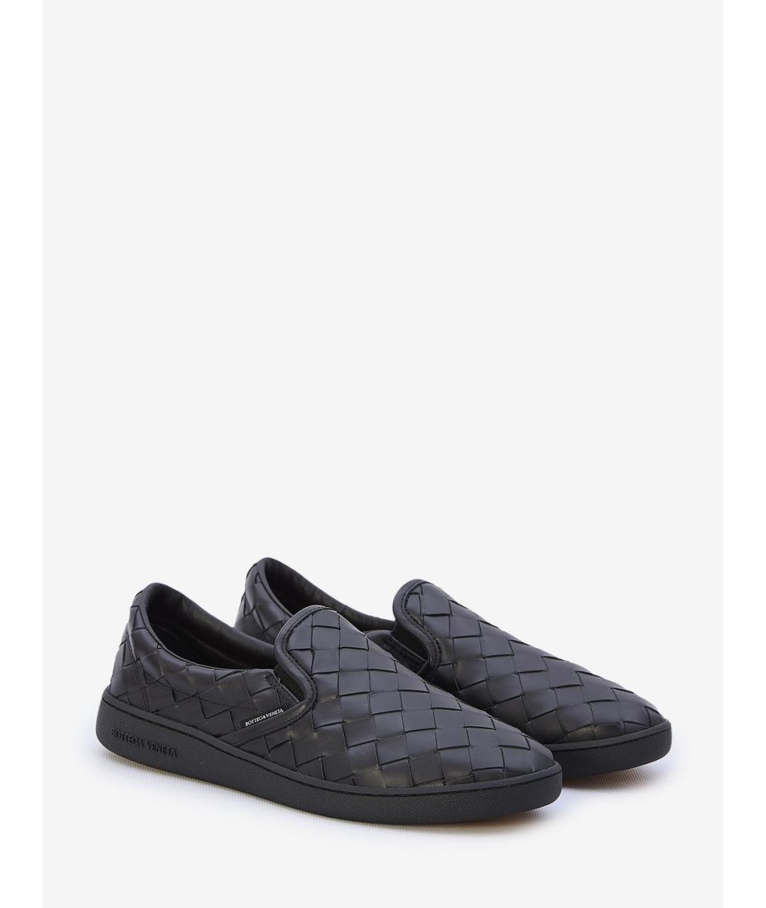 BOTTEGA VENETA Черные кожаные слипоны, фото 2