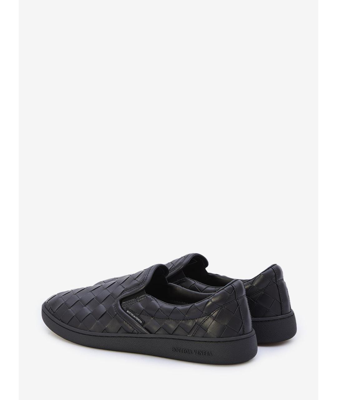 BOTTEGA VENETA Черные кожаные слипоны, фото 4