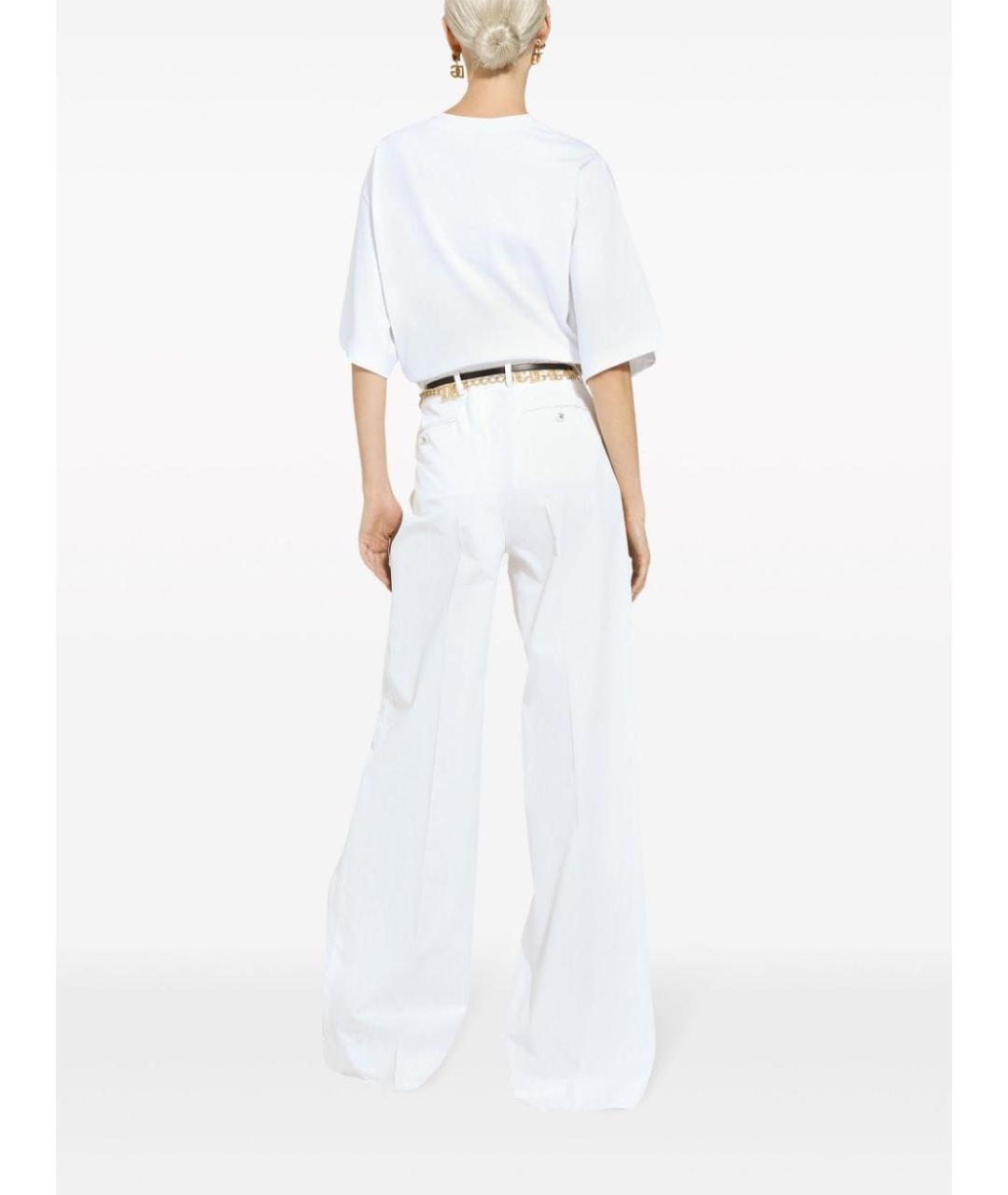 DOLCE&GABBANA Белые хлопковые прямые брюки, фото 4