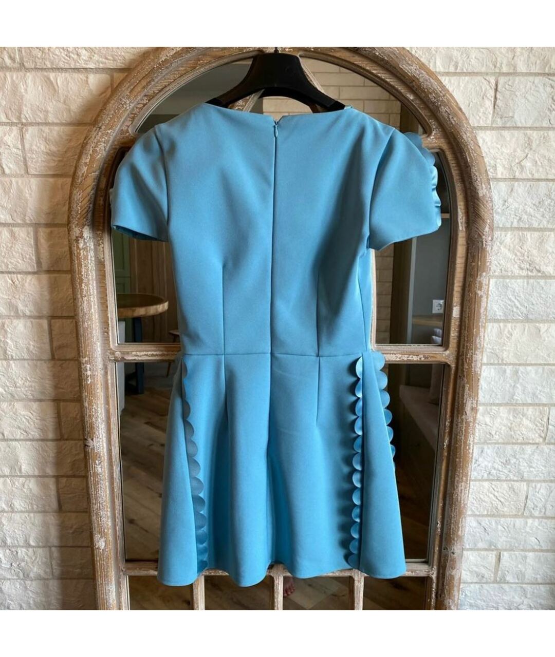 ELISABETTA FRANCHI Голубое полиэстеровое повседневное платье, фото 2