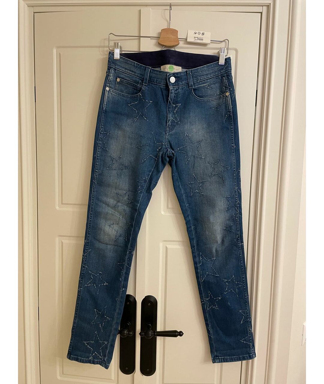STELLA MCCARTNEY Голубые хлопко-эластановые прямые джинсы, фото 6