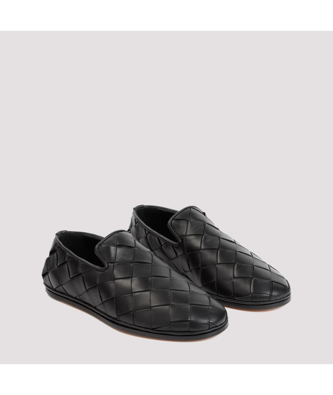 BOTTEGA VENETA Черные кожаные слипоны, фото 4