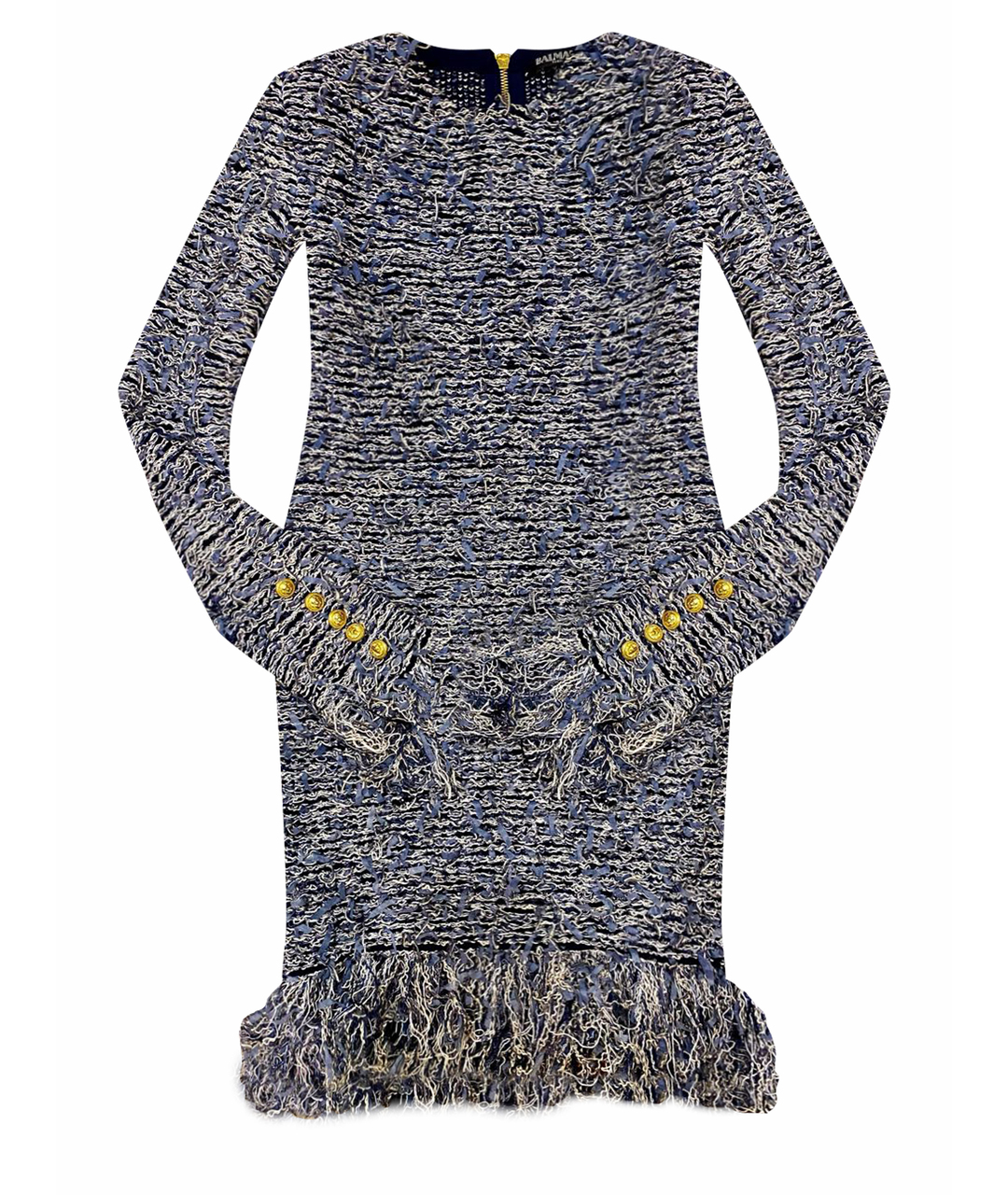 BALMAIN Голубое полиамидовое повседневное платье, фото 1