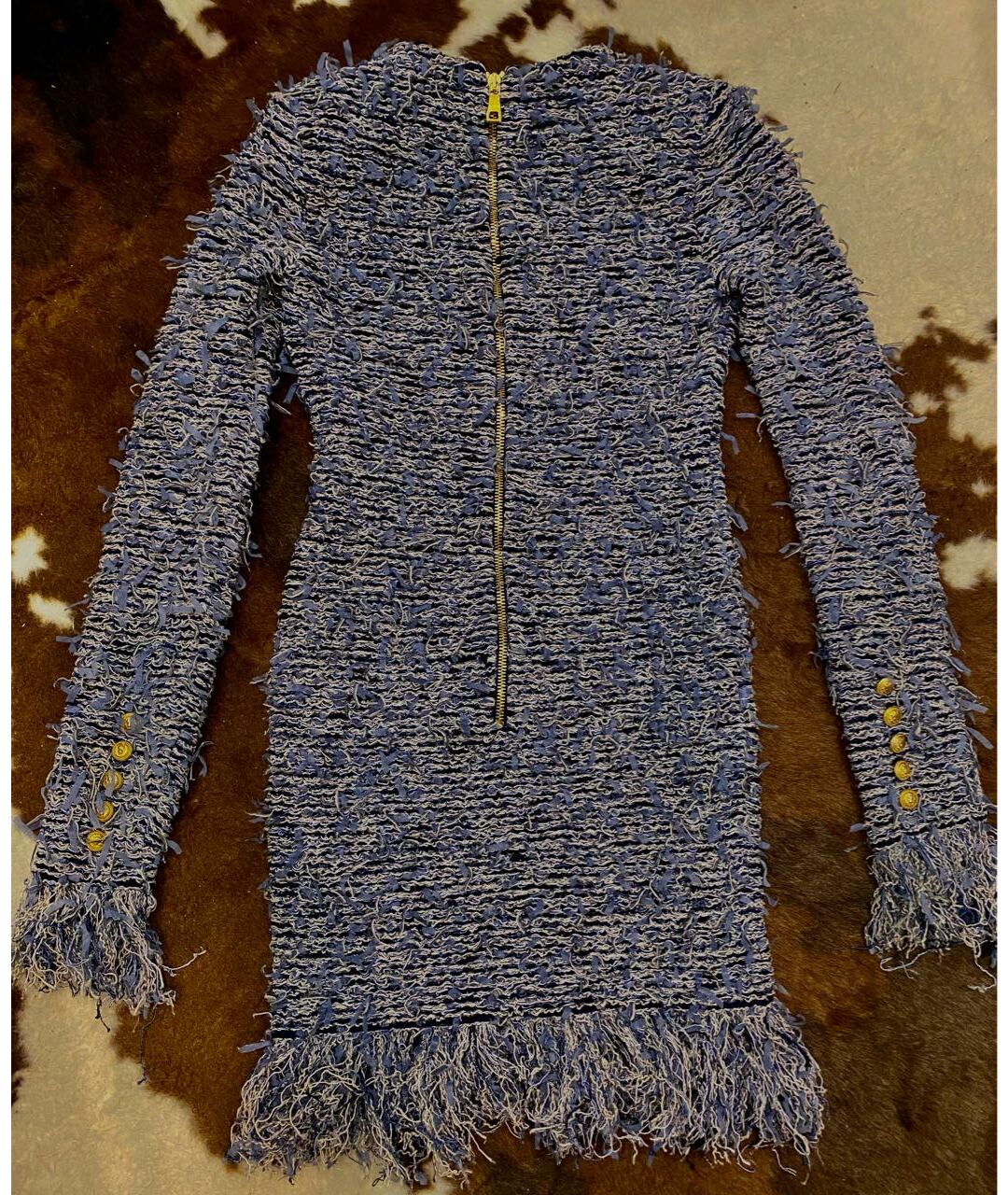 BALMAIN Голубое полиамидовое повседневное платье, фото 2