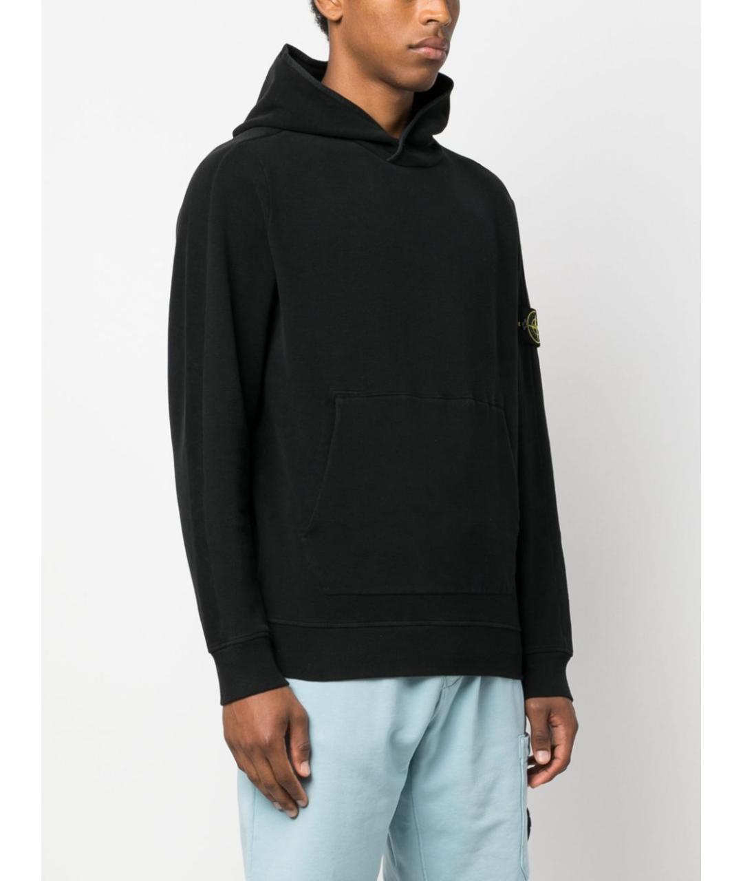 STONE ISLAND Черная хлопковая футболка, фото 3