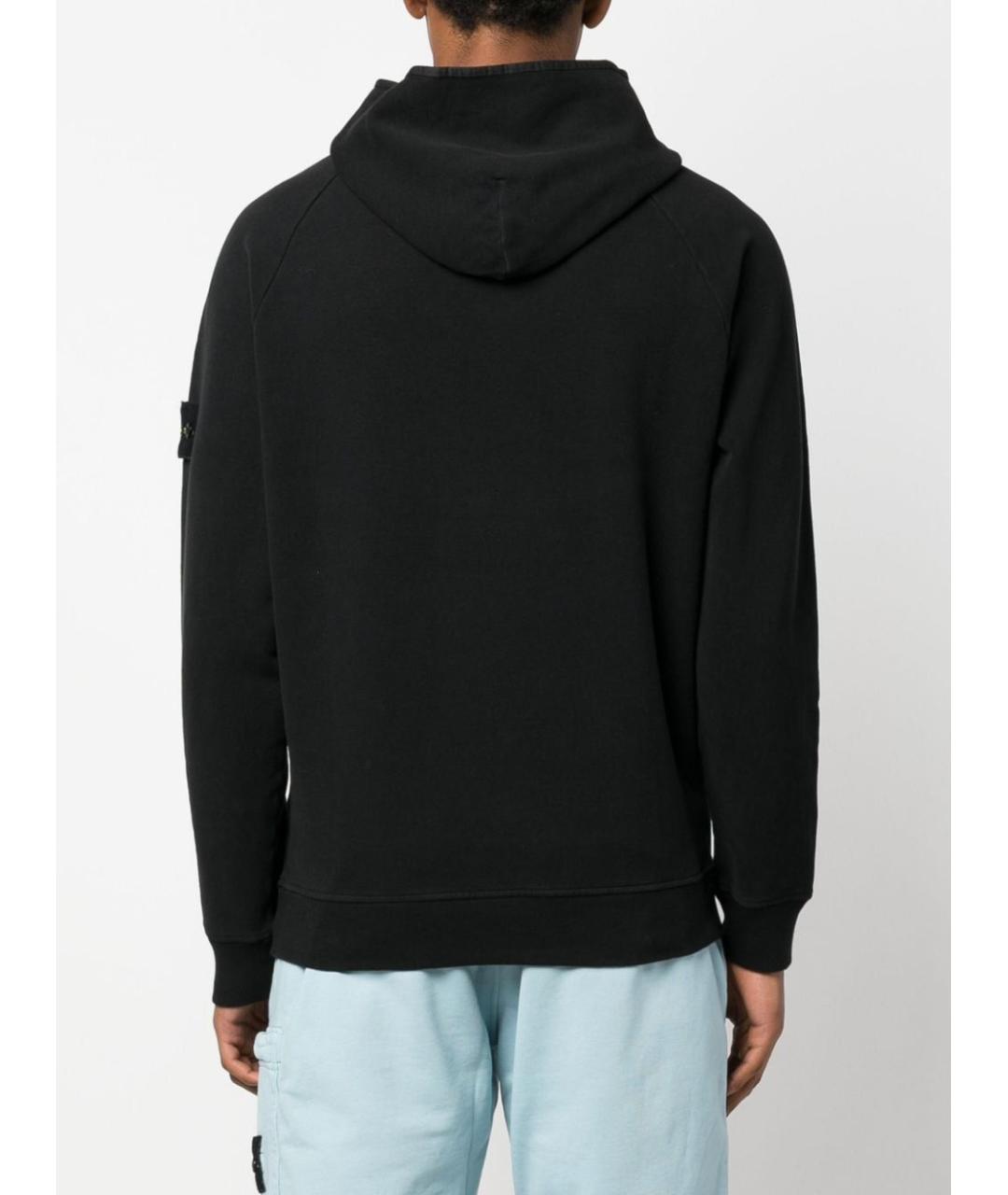 STONE ISLAND Черная хлопковая футболка, фото 4