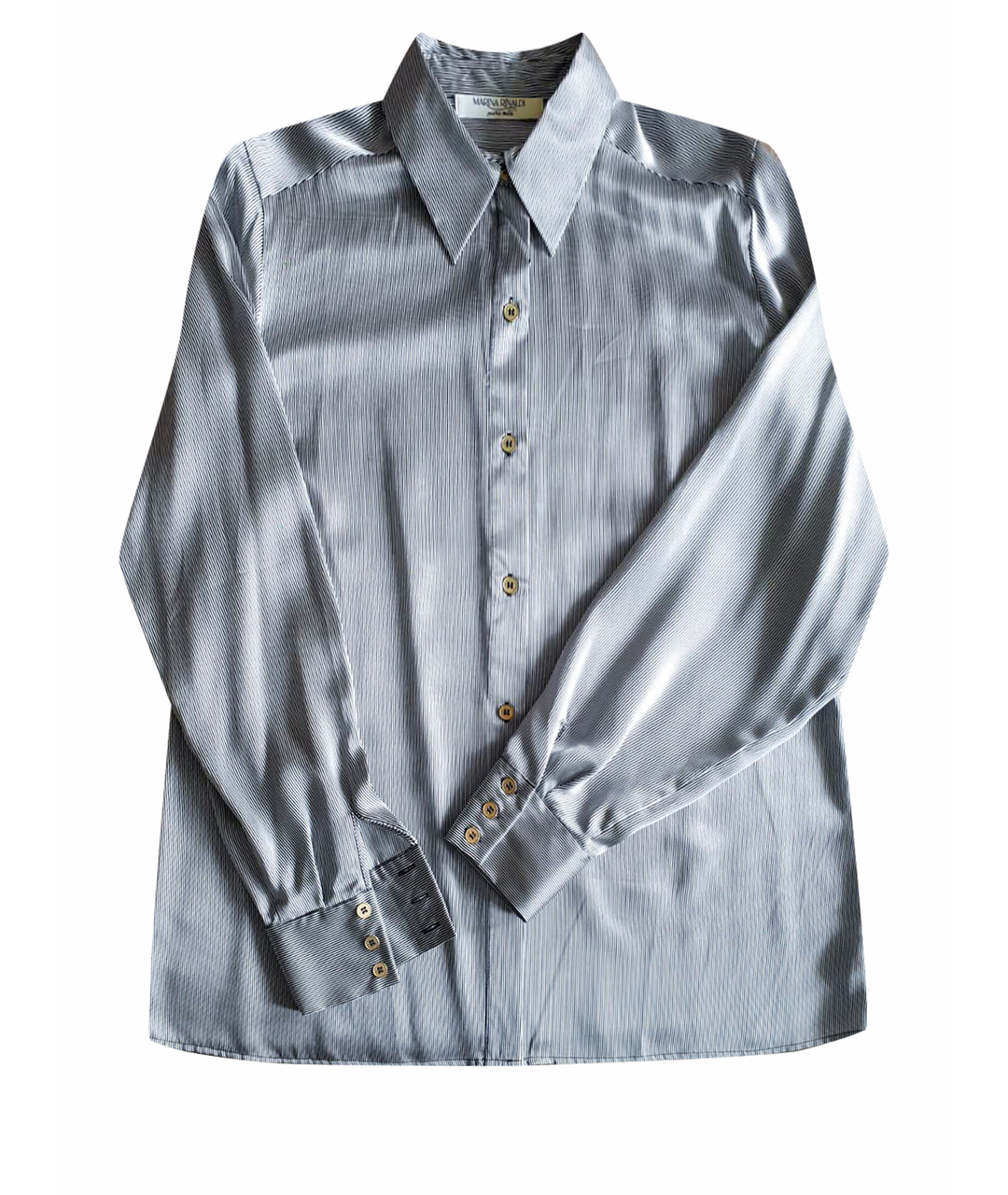 MARINA RINALDI Серебряная шелковая рубашка, фото 1