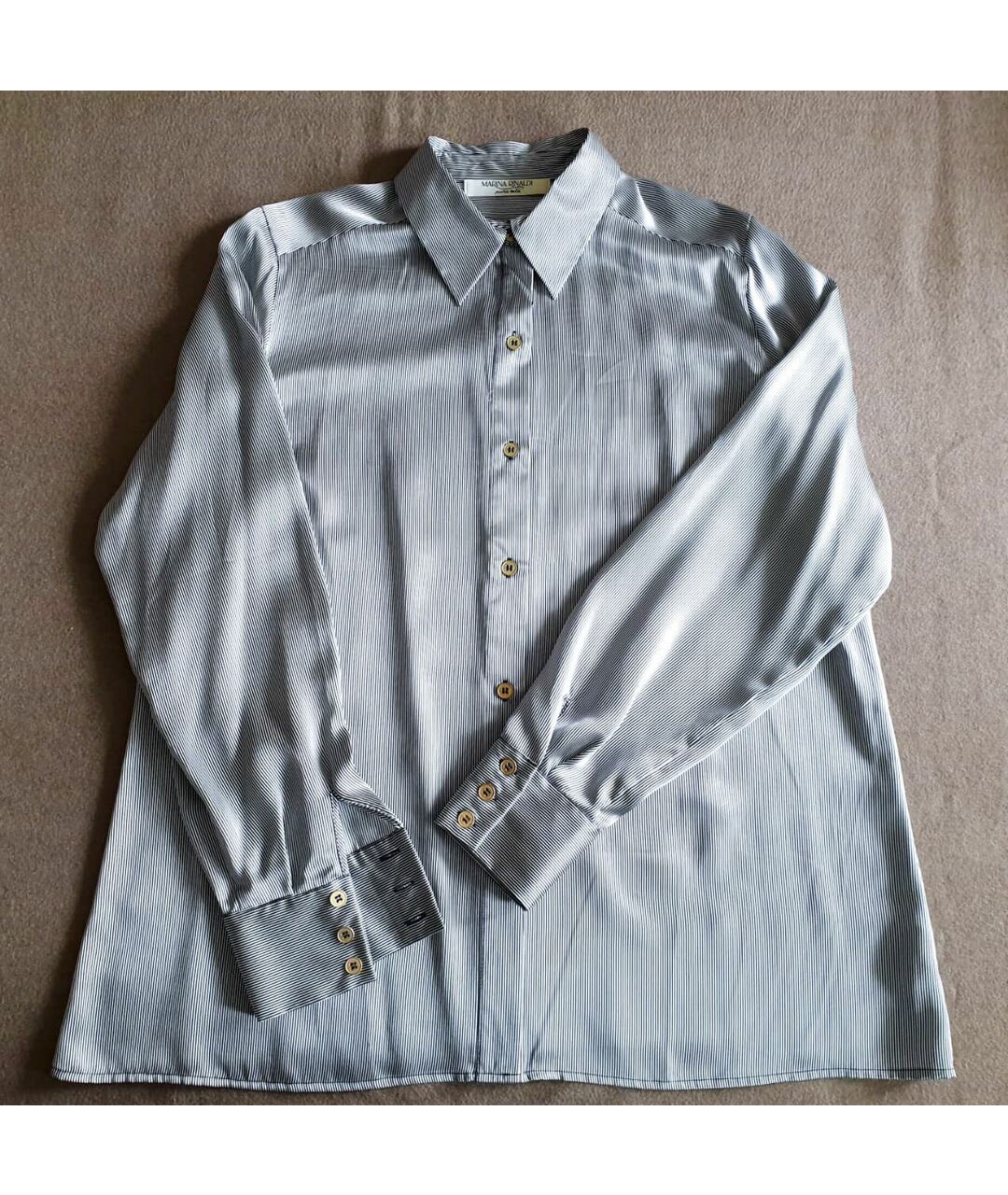MARINA RINALDI Серебряная шелковая рубашка, фото 6