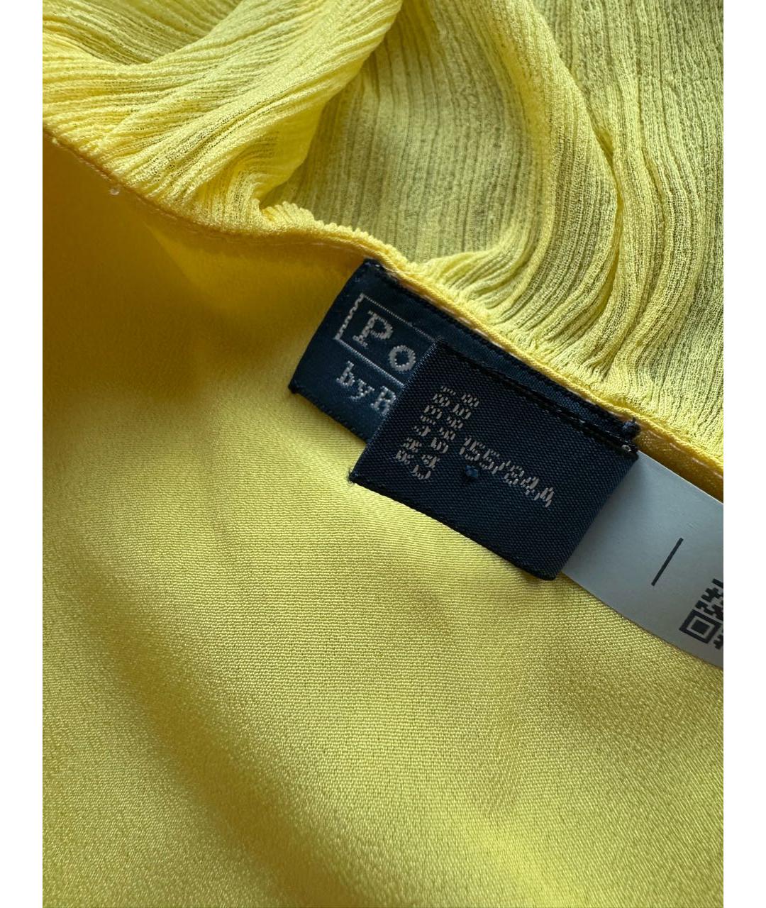 POLO RALPH LAUREN Желтое вискозное коктейльное платье, фото 6
