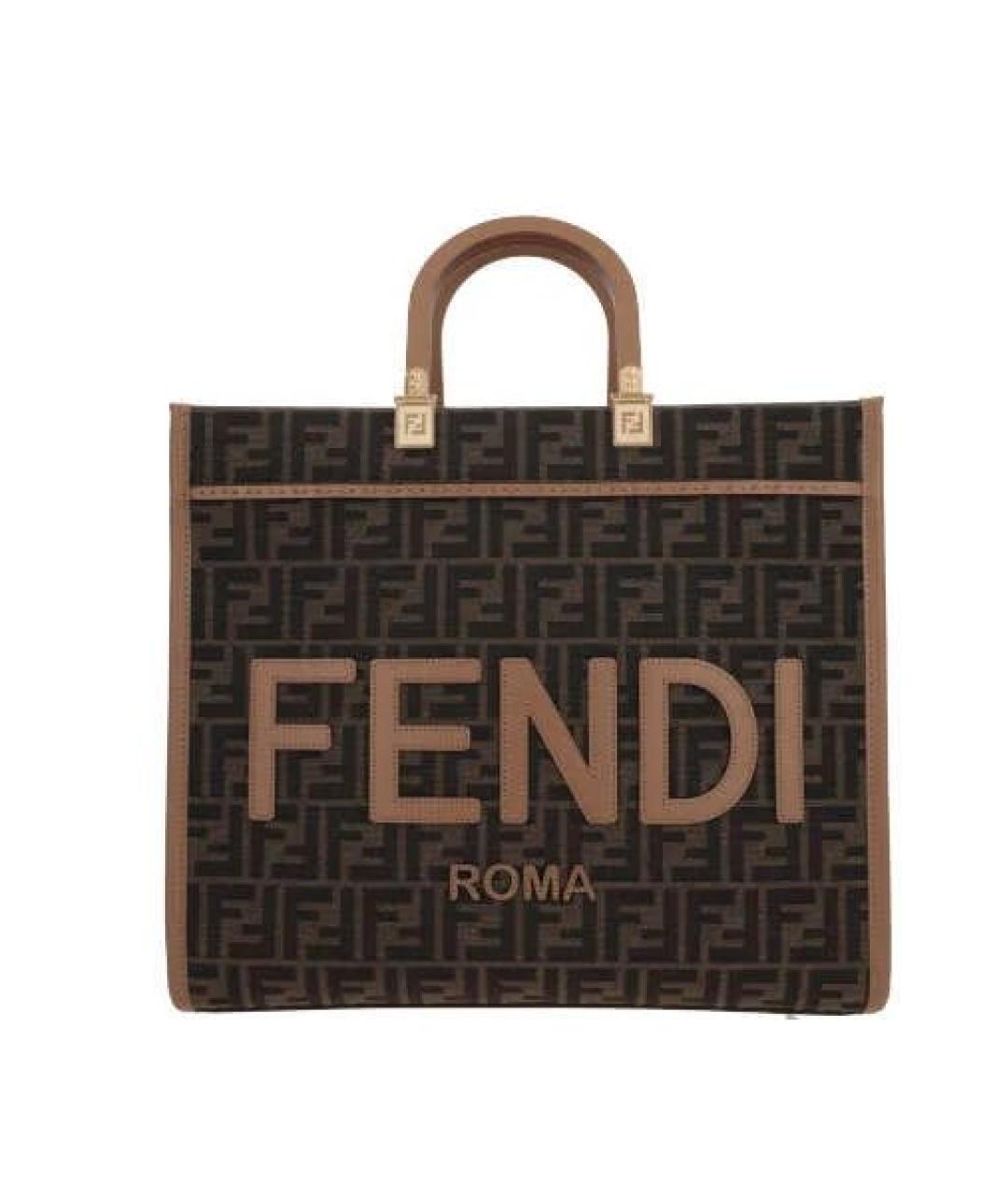 FENDI Коричневая сумка тоут, фото 1