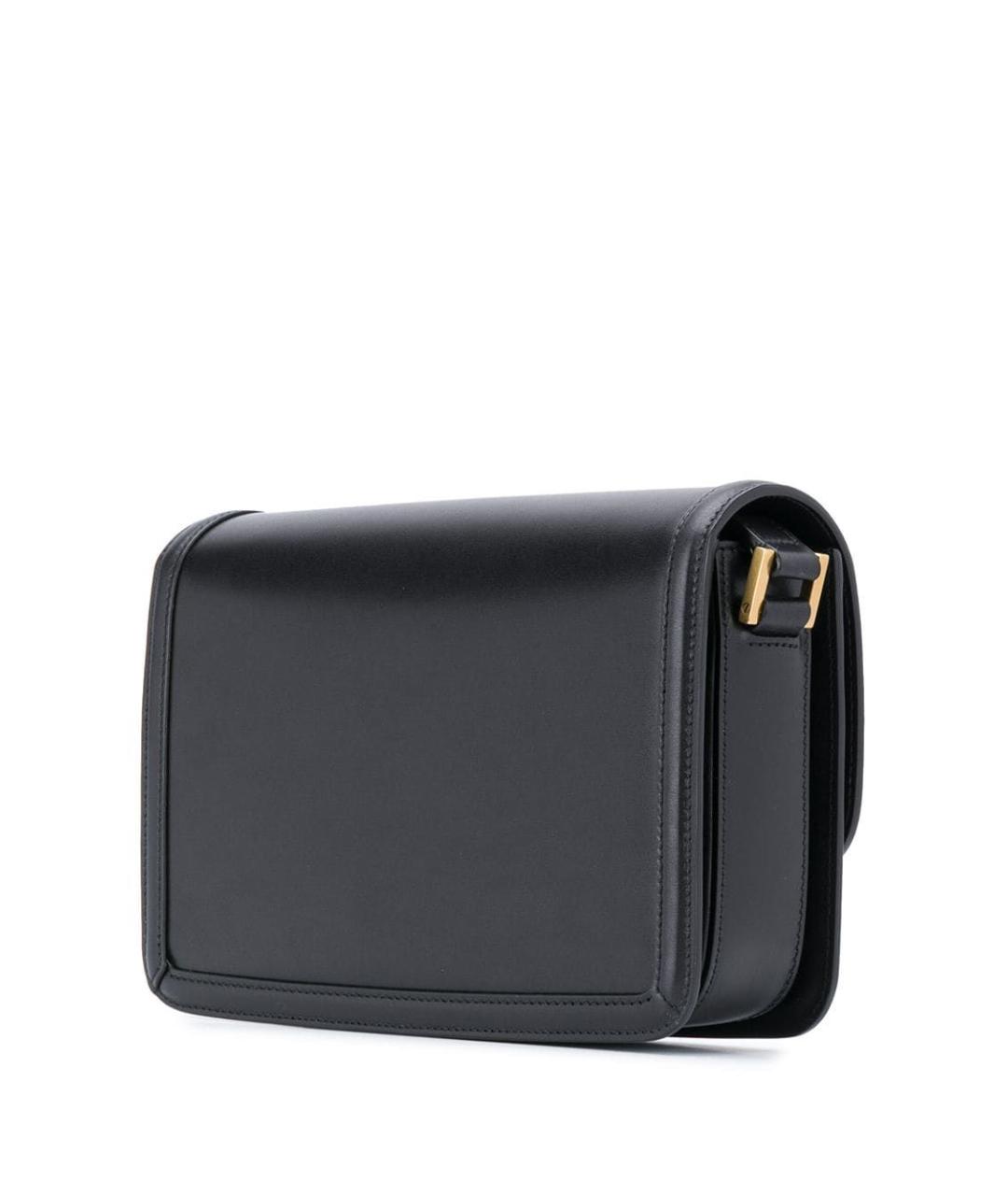 SAINT LAURENT Черная кожаная сумка через плечо, фото 3