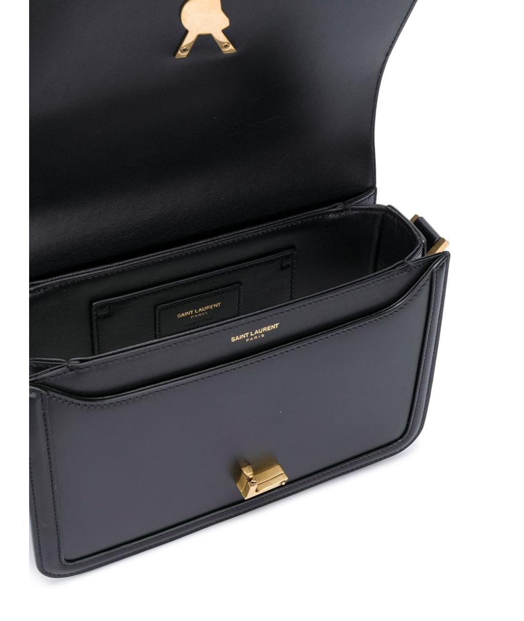 SAINT LAURENT Черная кожаная сумка через плечо, фото 5