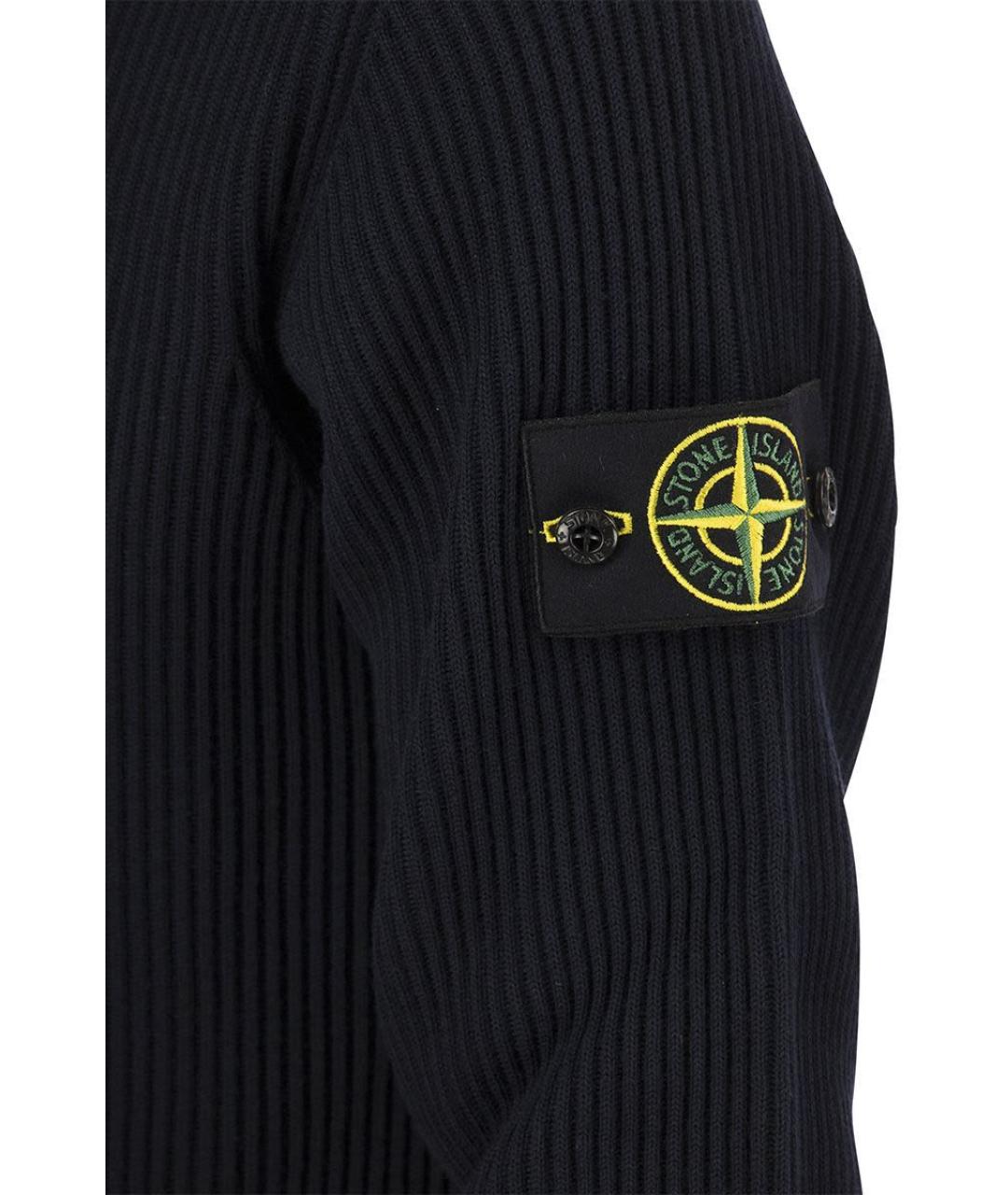 STONE ISLAND Черный шерстяной джемпер / свитер, фото 4