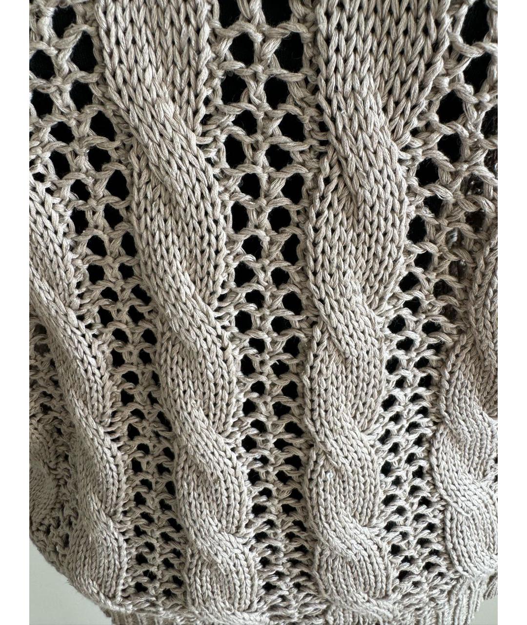 BRUNELLO CUCINELLI Бежевый хлопковый джемпер / свитер, фото 4