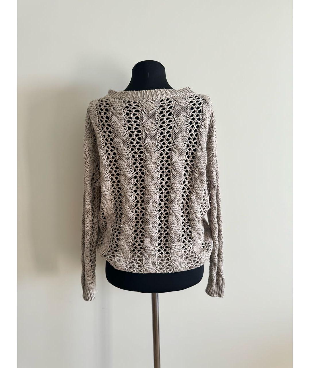 BRUNELLO CUCINELLI Бежевый хлопковый джемпер / свитер, фото 2