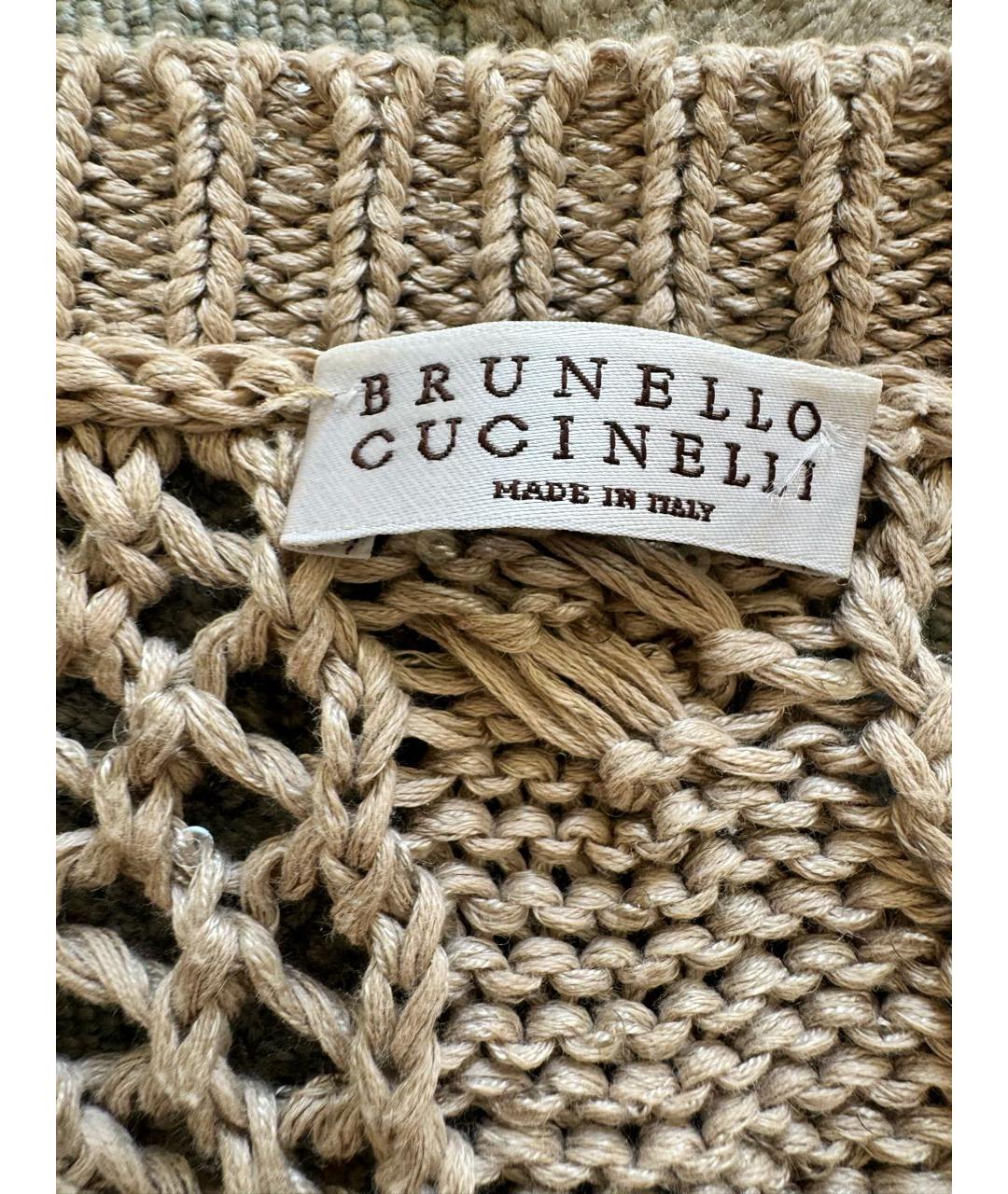 BRUNELLO CUCINELLI Бежевый хлопковый джемпер / свитер, фото 3