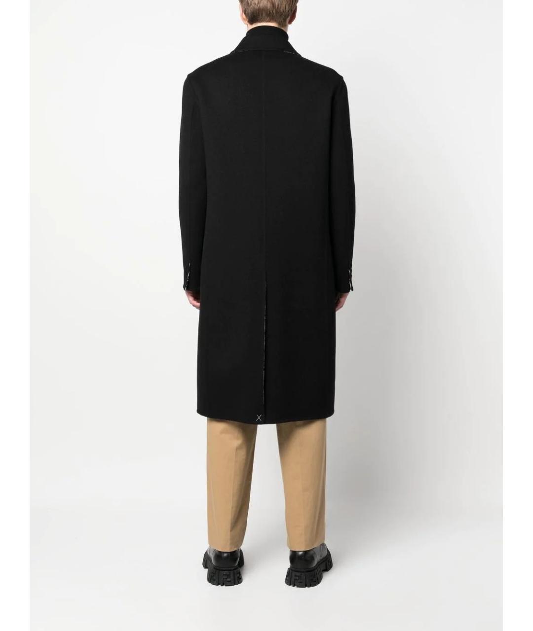FENDI Черное шерстяное пальто, фото 4