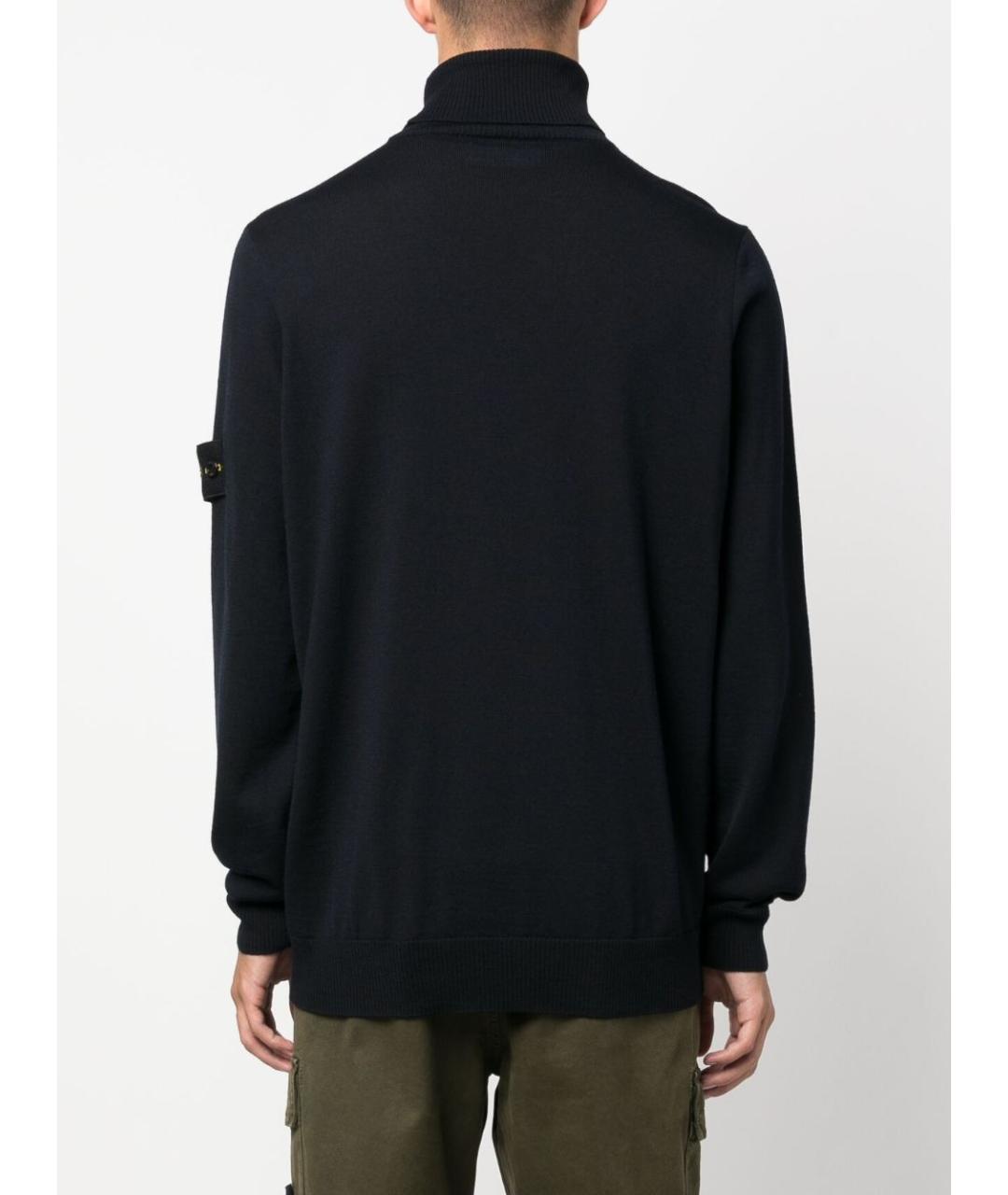 STONE ISLAND Темно-синий шерстяной джемпер / свитер, фото 4