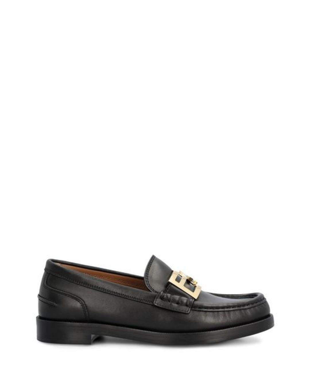 FENDI Черные кожаные лоферы, фото 1