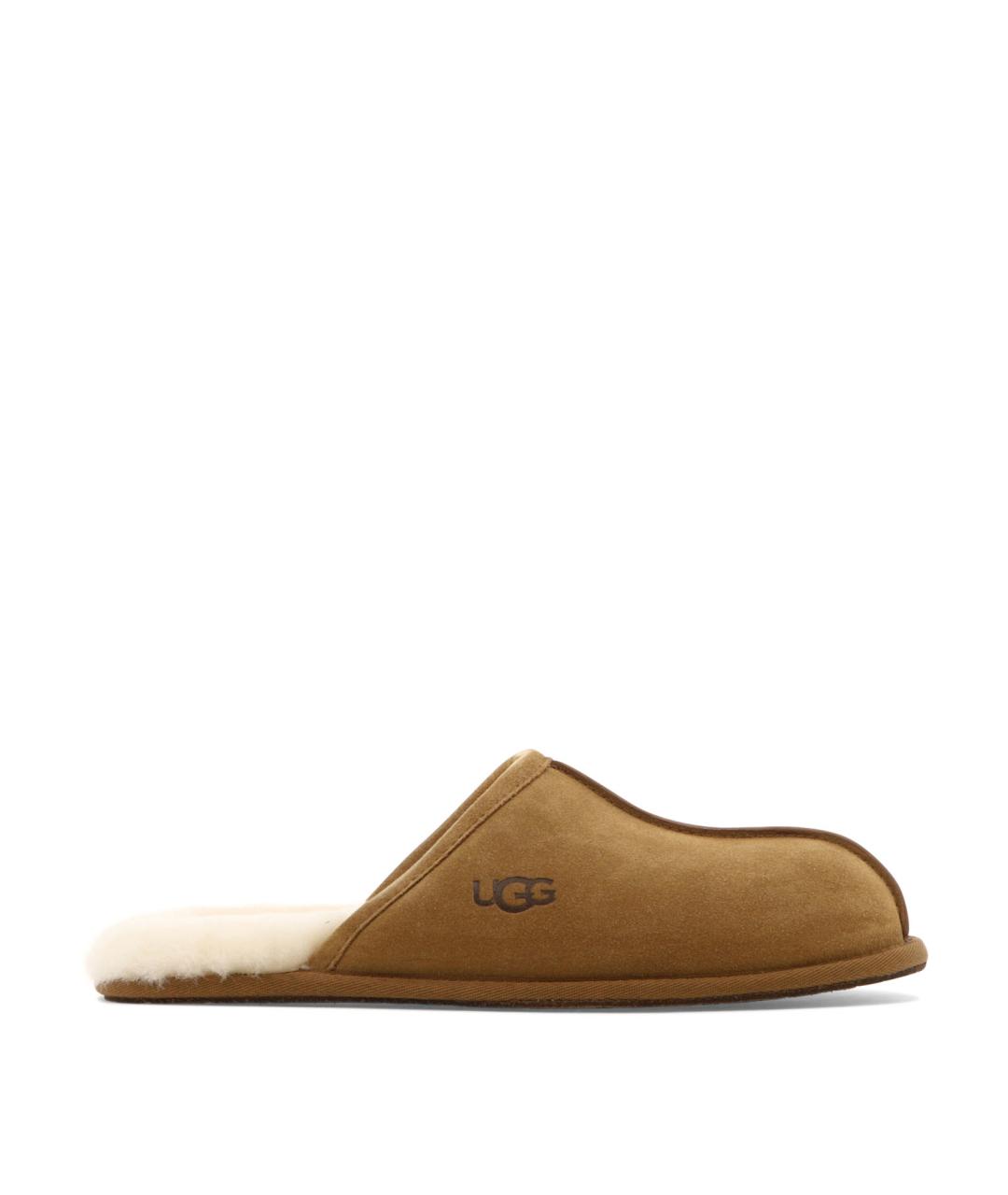 UGG AUSTRALIA Бежевые замшевые шлепанцы, фото 1