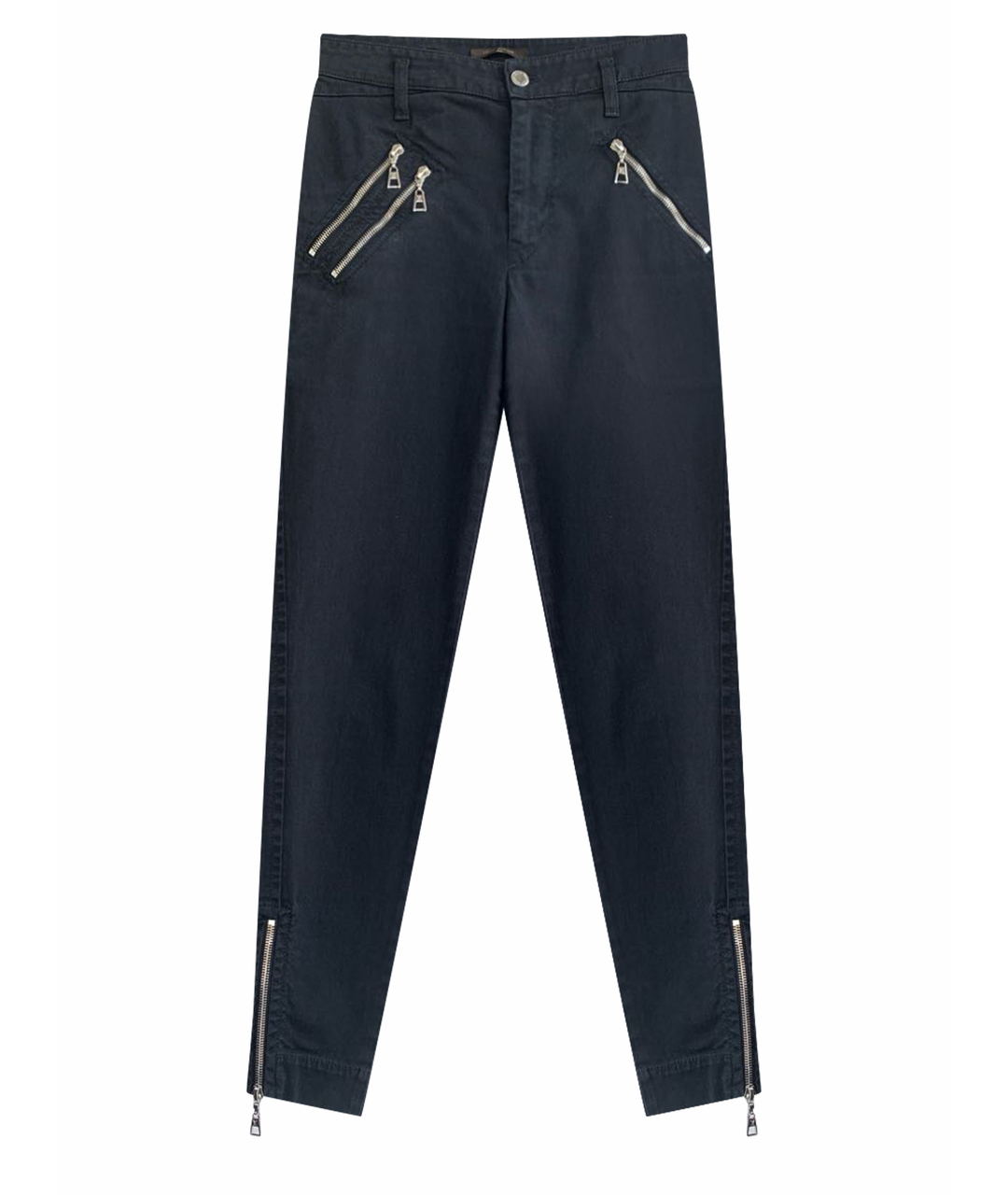 LOUIS VUITTON PRE-OWNED Черные хлопко-эластановые джинсы слим, фото 1