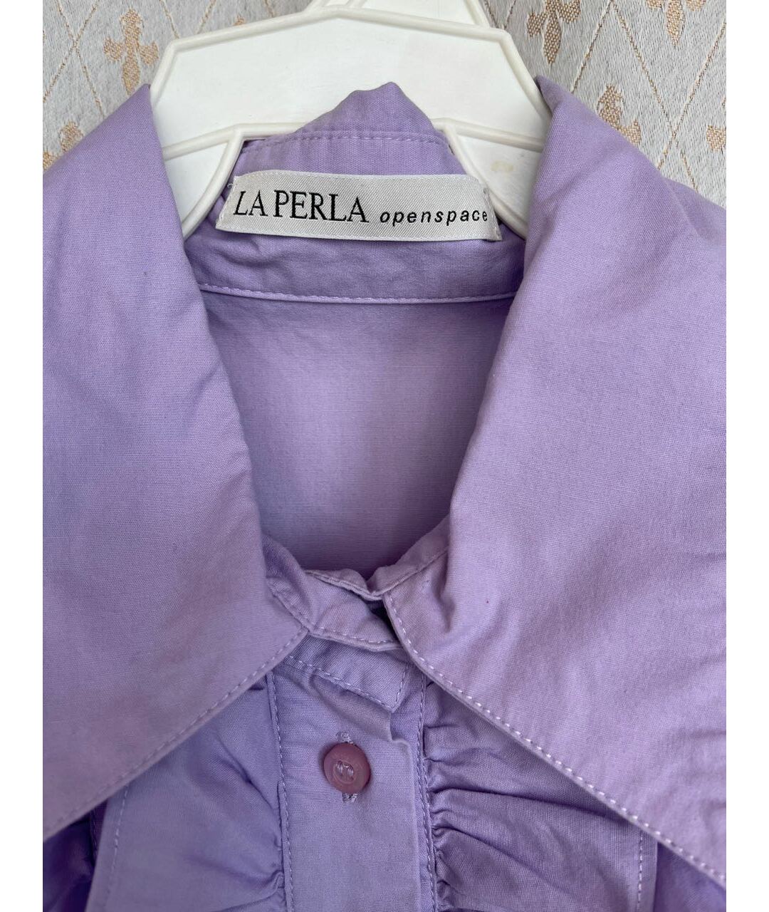 LA PERLA Фиолетовая хлопко-эластановая рубашка, фото 4