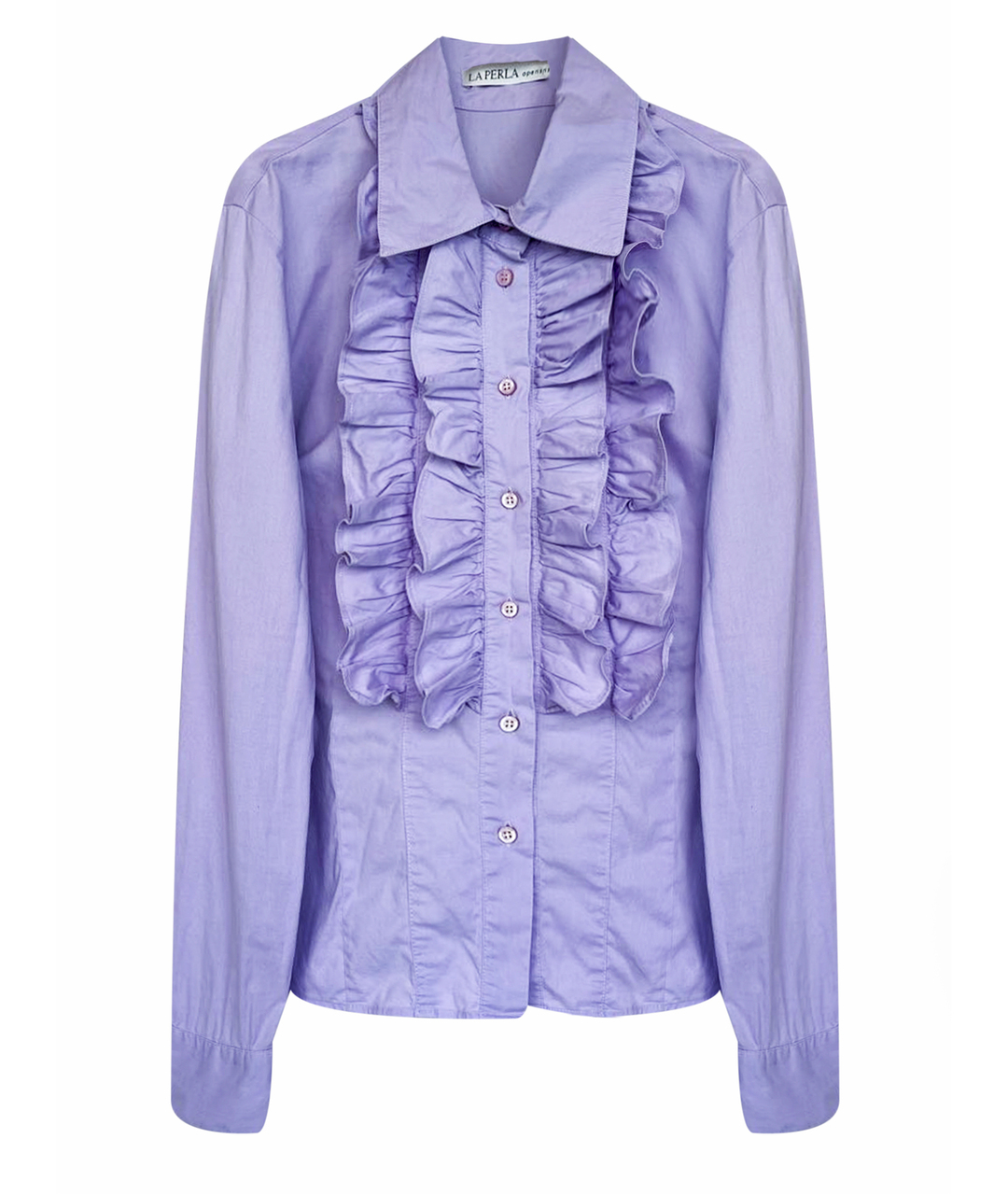 LA PERLA Фиолетовая хлопко-эластановая рубашка, фото 1
