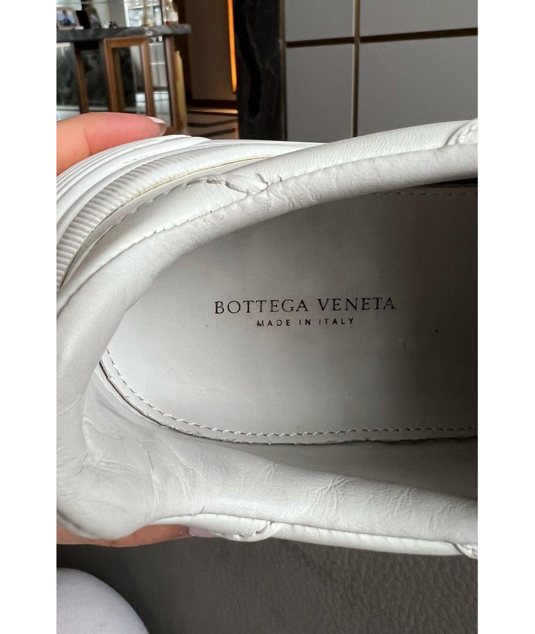 BOTTEGA VENETA Белые кожаные кроссовки, фото 6