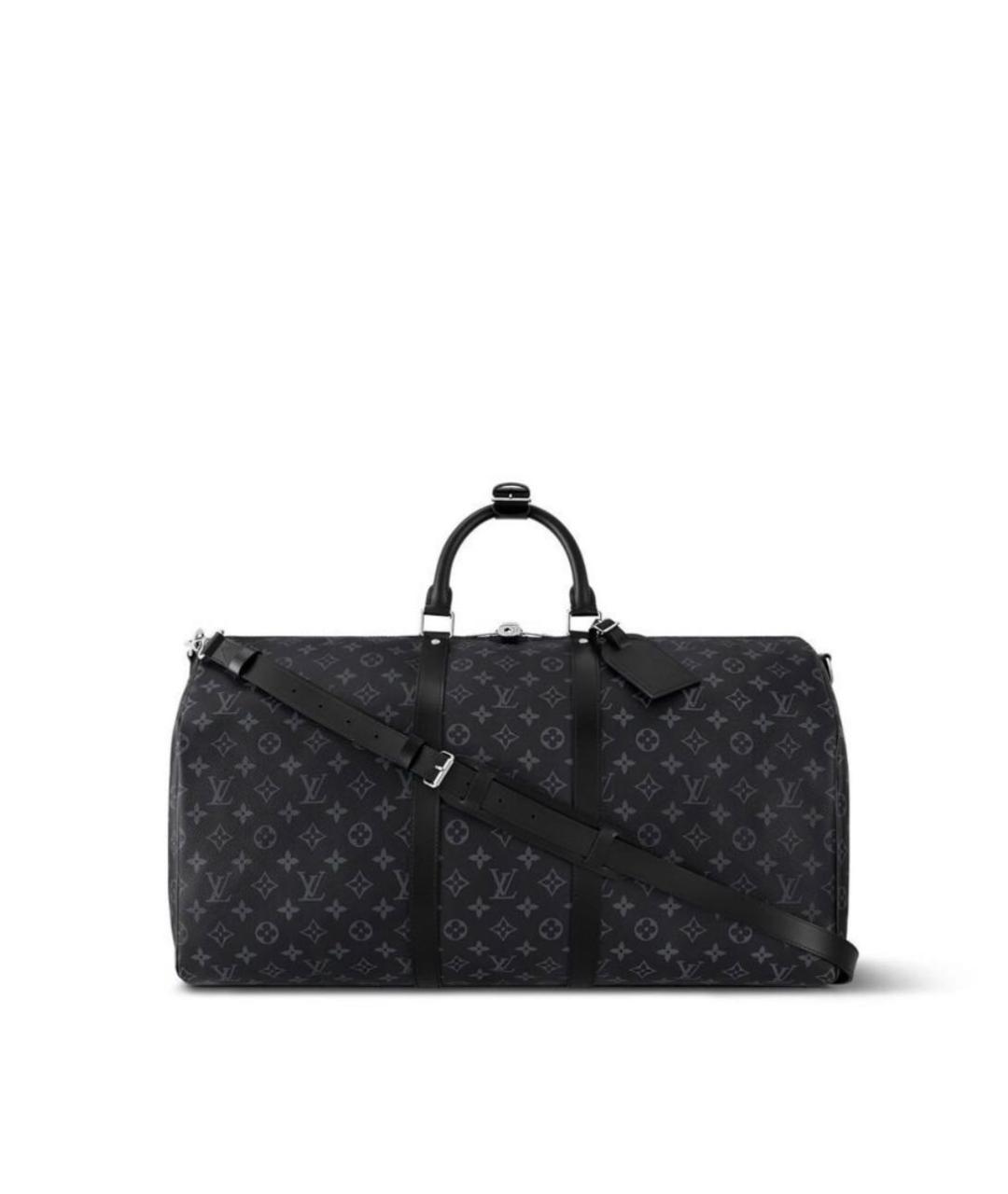 LOUIS VUITTON Черная кожаная дорожная/спортивная сумка, фото 1