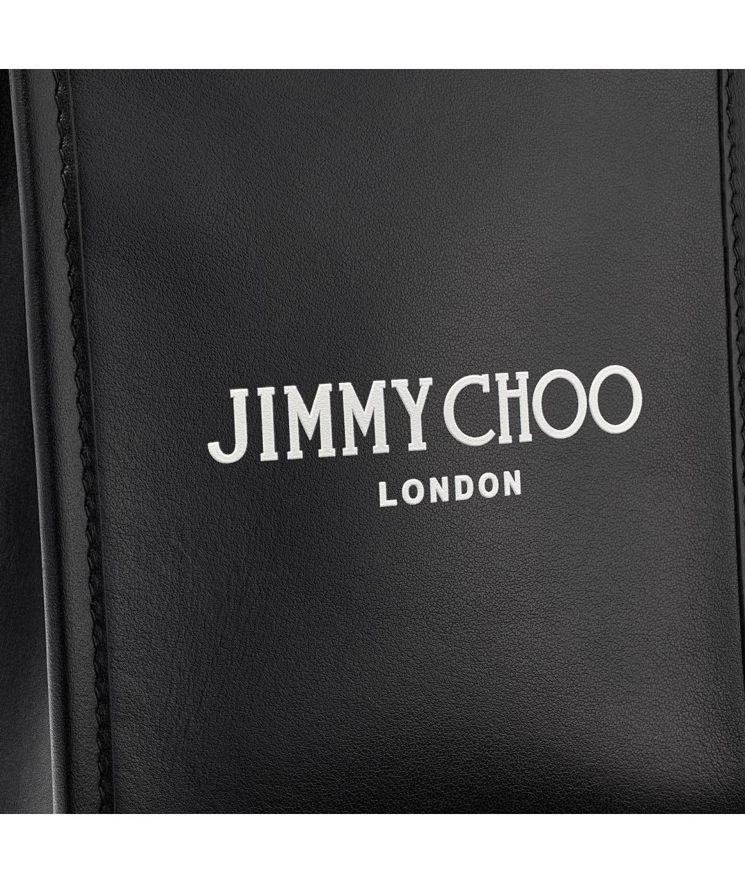 JIMMY CHOO Черная кожаная сумка тоут, фото 3