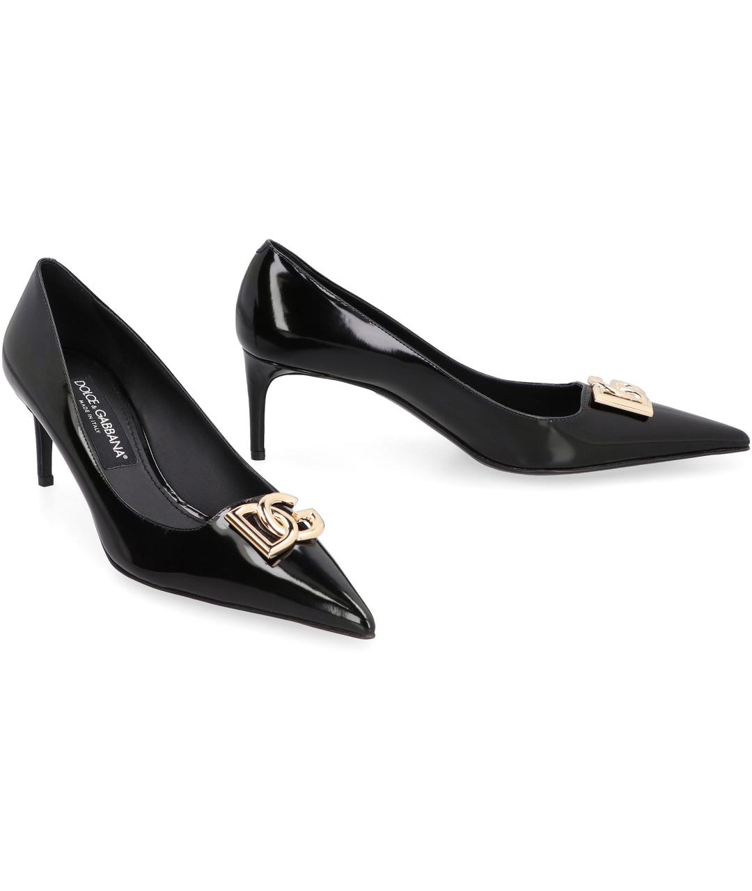 DOLCE&GABBANA Черные кожаные туфли, фото 3