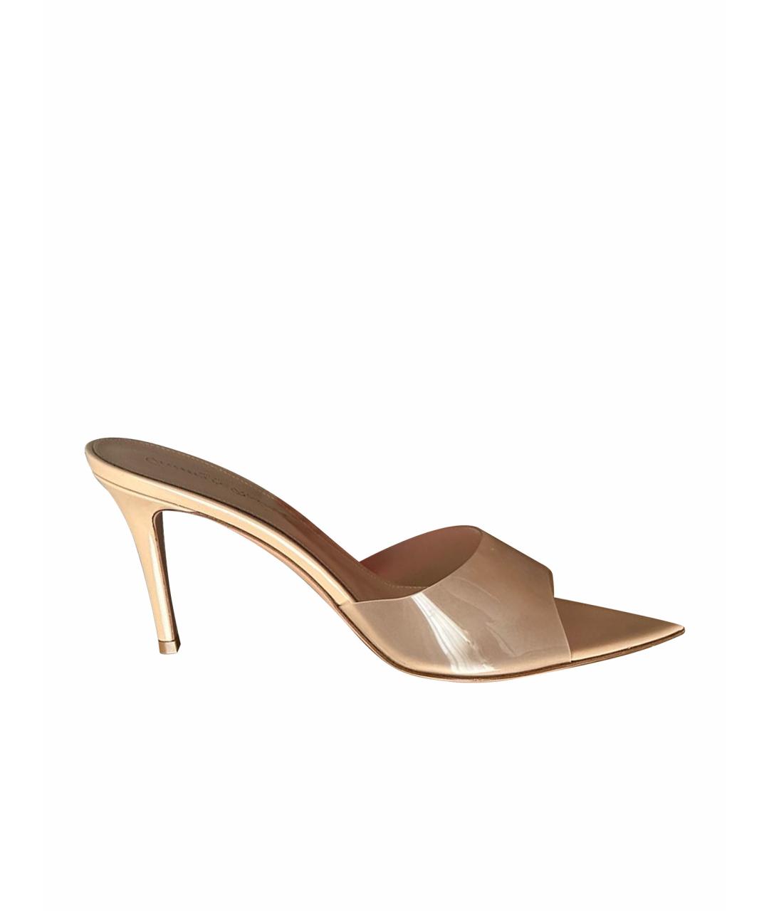 GIANVITO ROSSI Бежевые кожаные мюли, фото 6