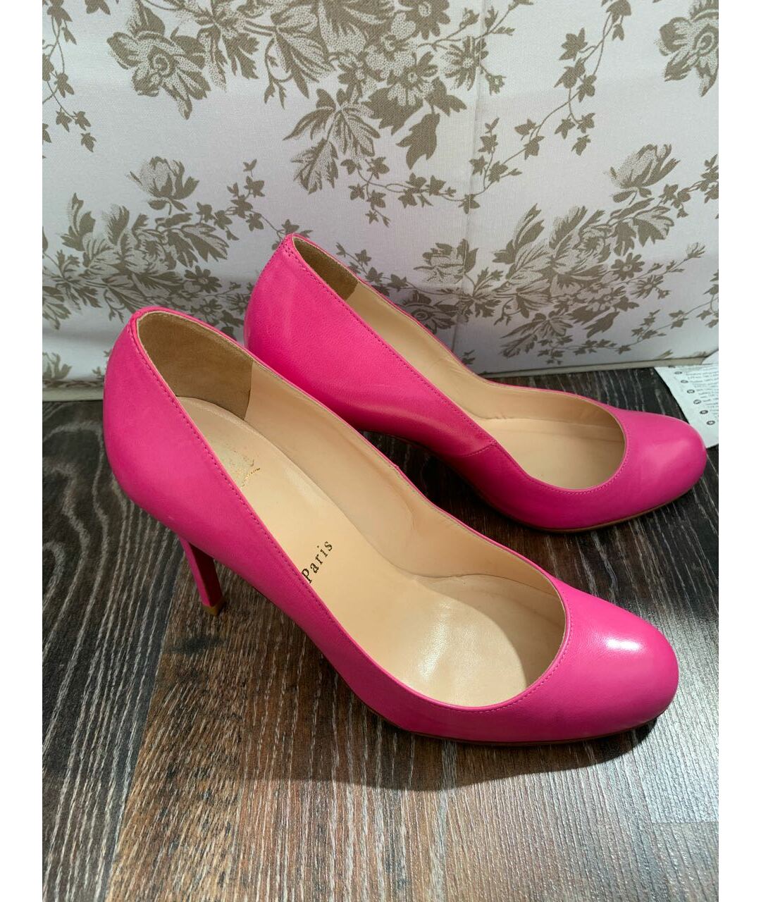 CHRISTIAN LOUBOUTIN Розовые кожаные туфли, фото 5