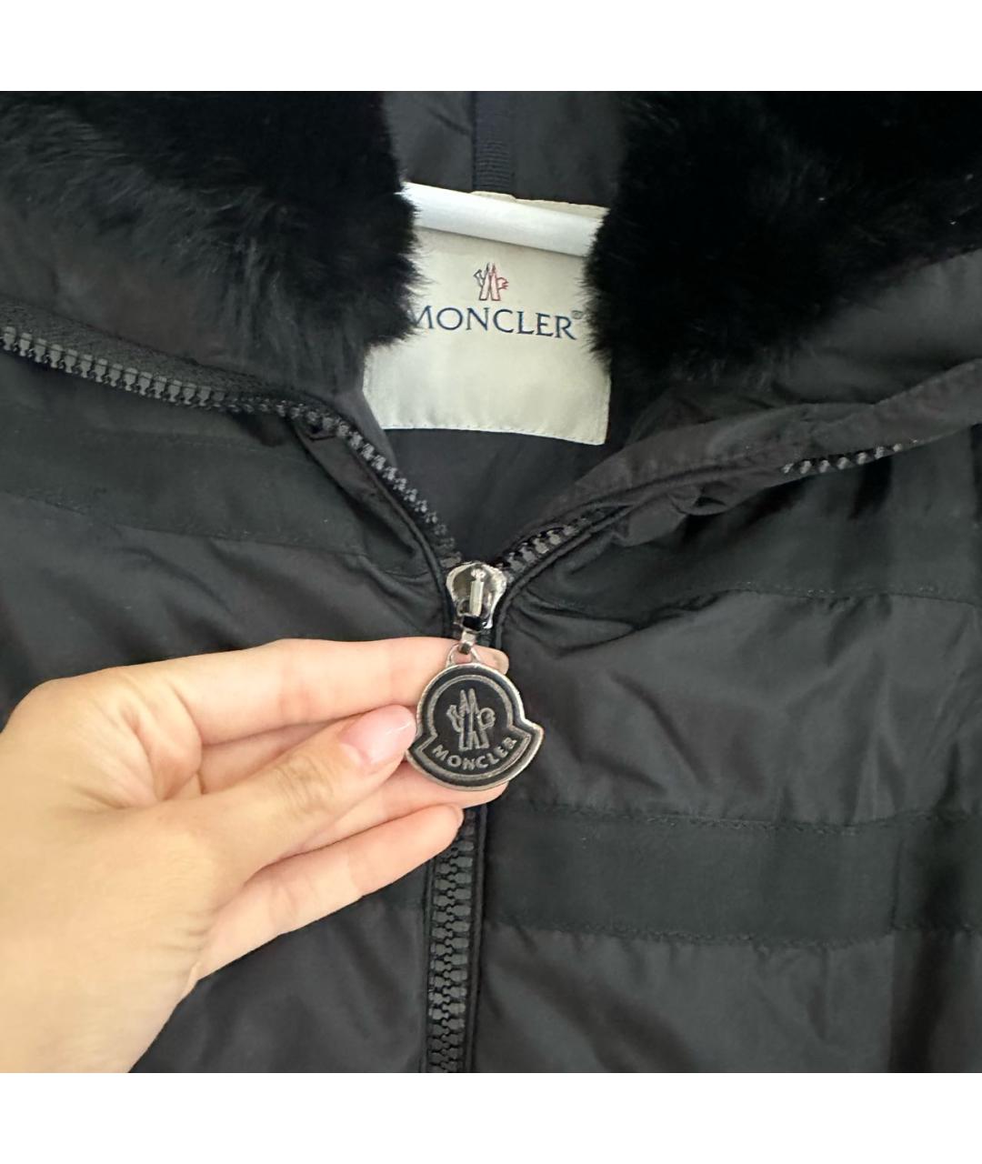 MONCLER Черный пуховик, фото 3