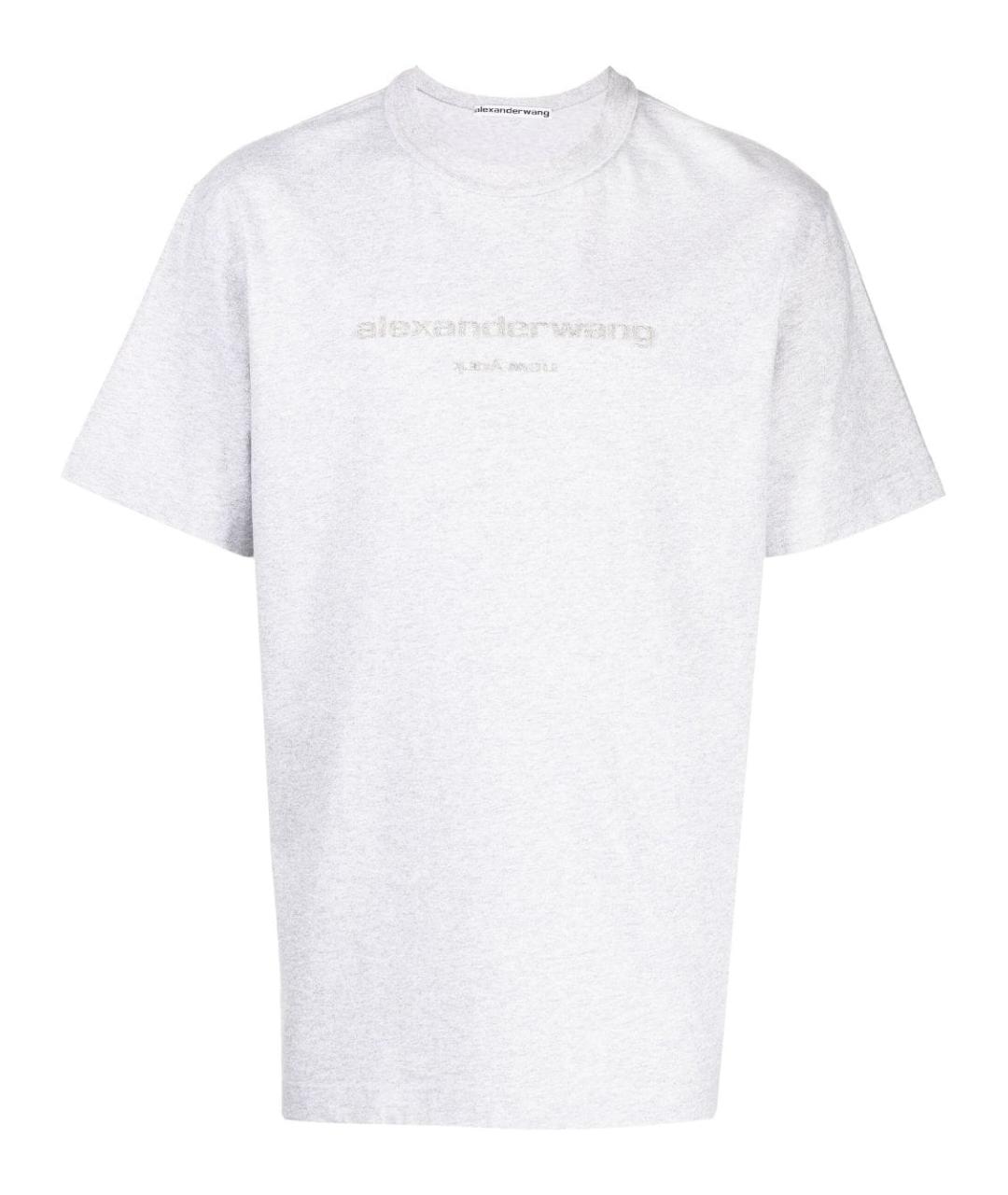 ALEXANDER WANG Серая хлопковая футболка, фото 1