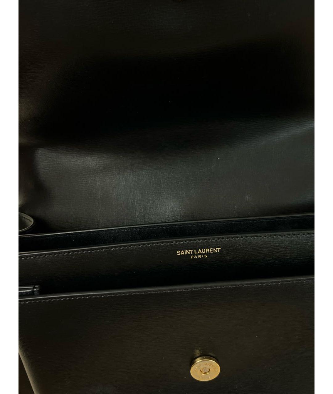 SAINT LAURENT Черная кожаная сумка через плечо, фото 4