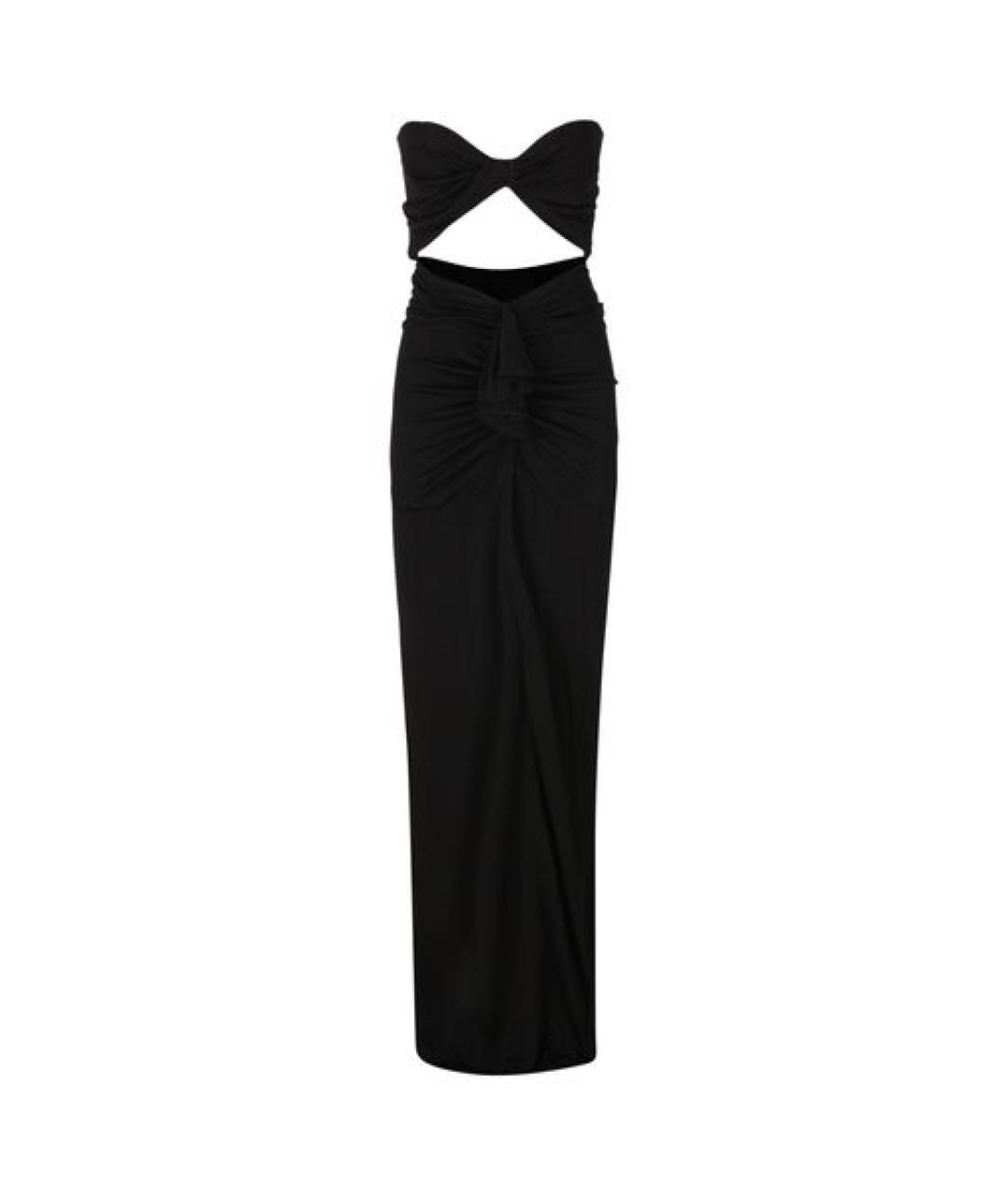 SAINT LAURENT Черное вискозное вечернее платье, фото 1