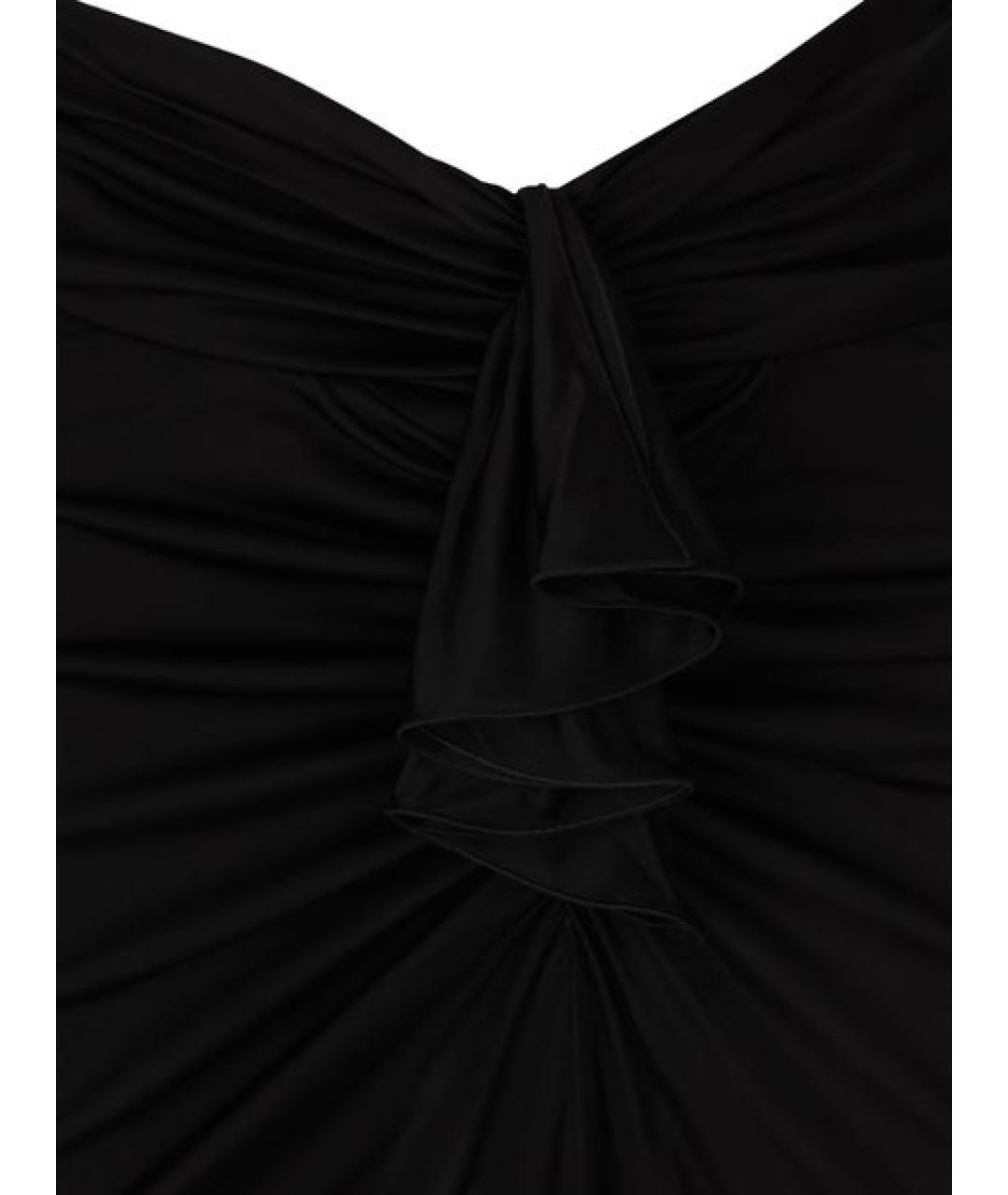 SAINT LAURENT Черное вискозное вечернее платье, фото 3