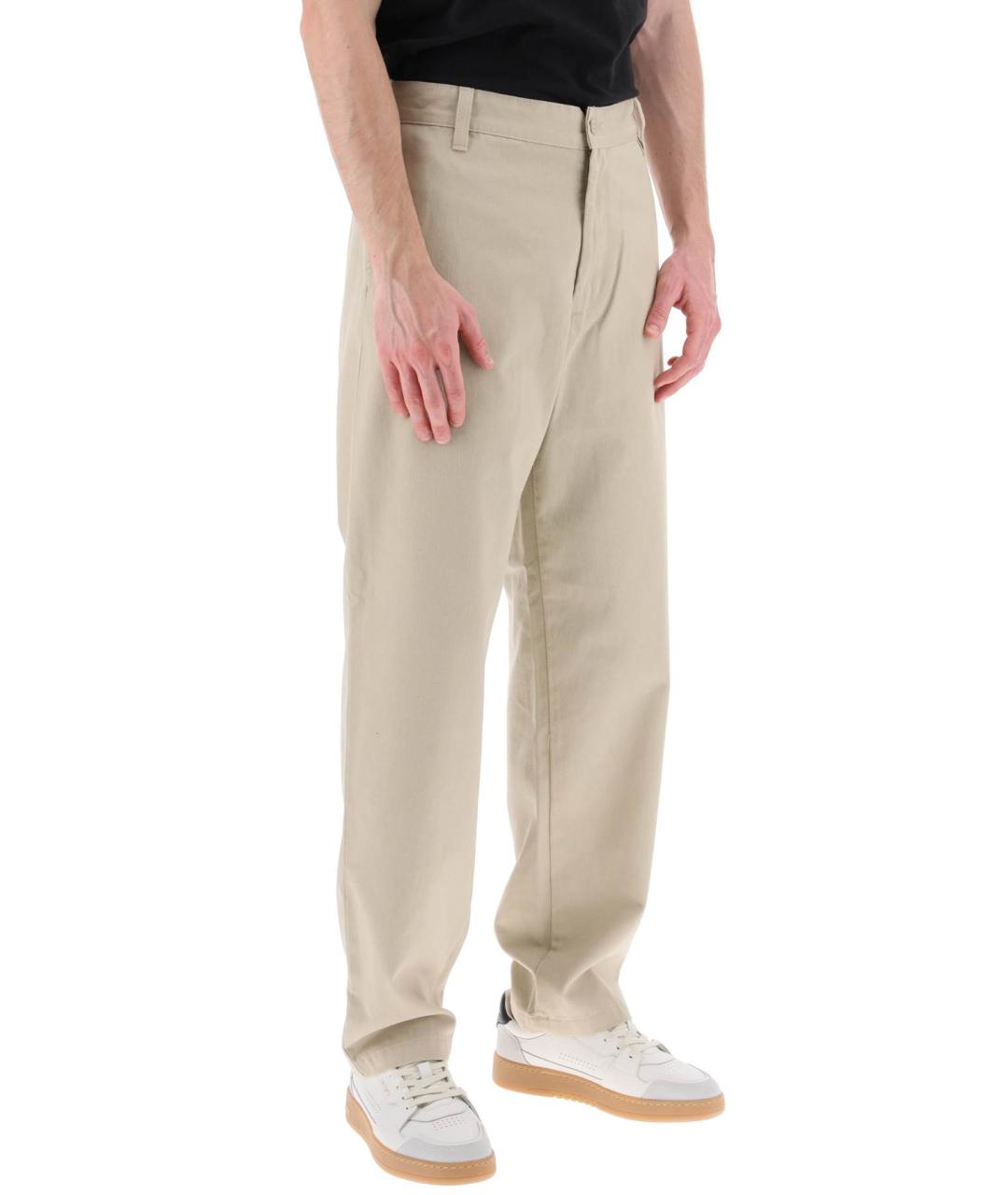 CARHARTT WIP Бежевые хлопковые повседневные брюки, фото 2