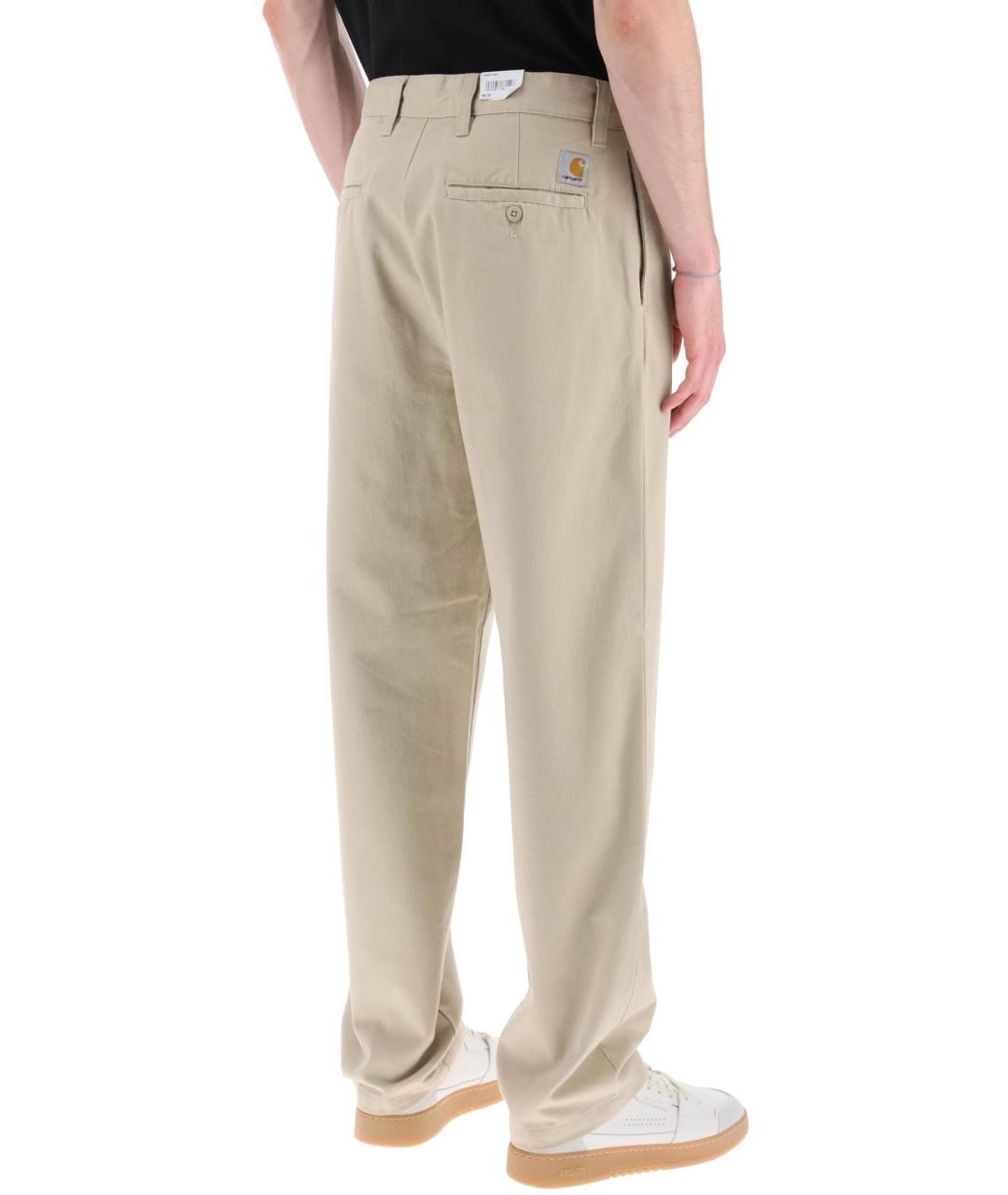CARHARTT WIP Бежевые хлопковые повседневные брюки, фото 3