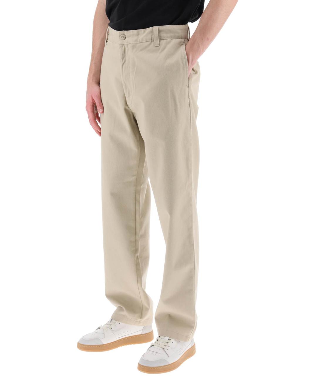 CARHARTT WIP Бежевые хлопковые повседневные брюки, фото 4