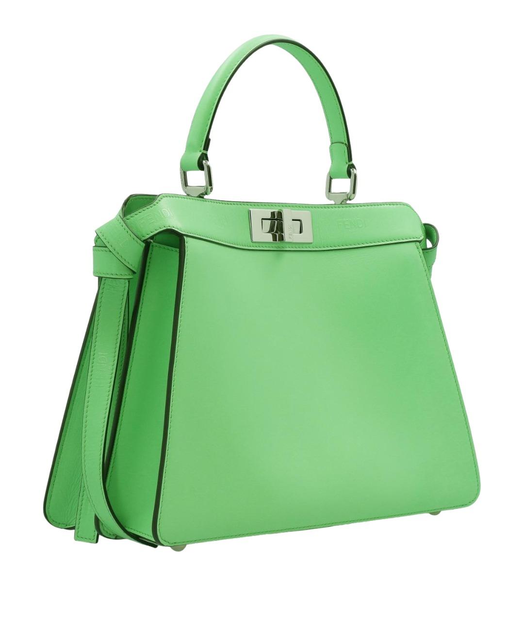 FENDI Зеленая кожаная сумка тоут, фото 2