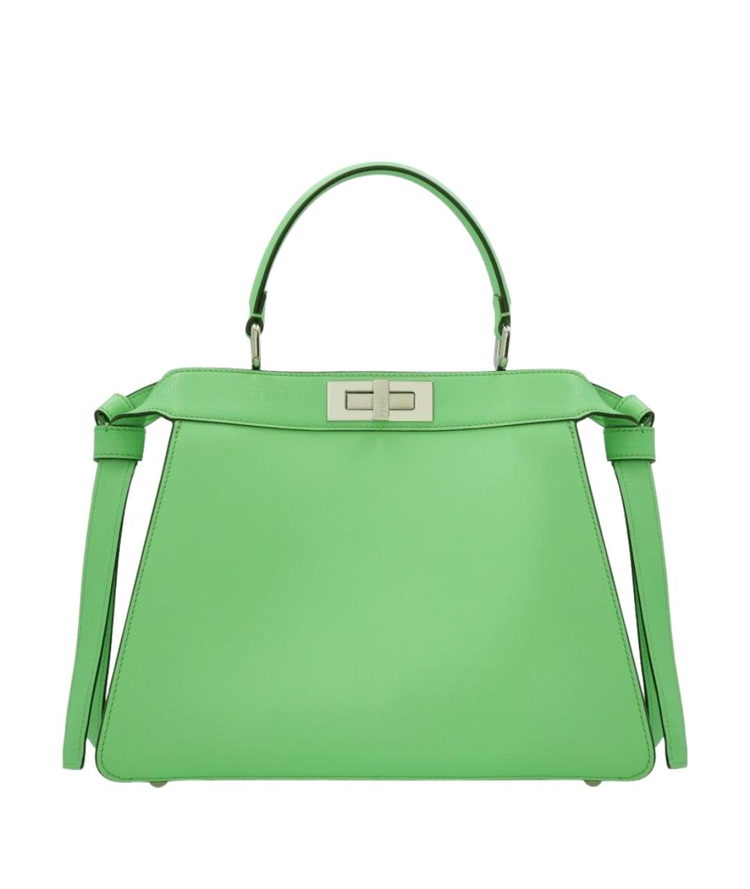 FENDI Зеленая кожаная сумка тоут, фото 1