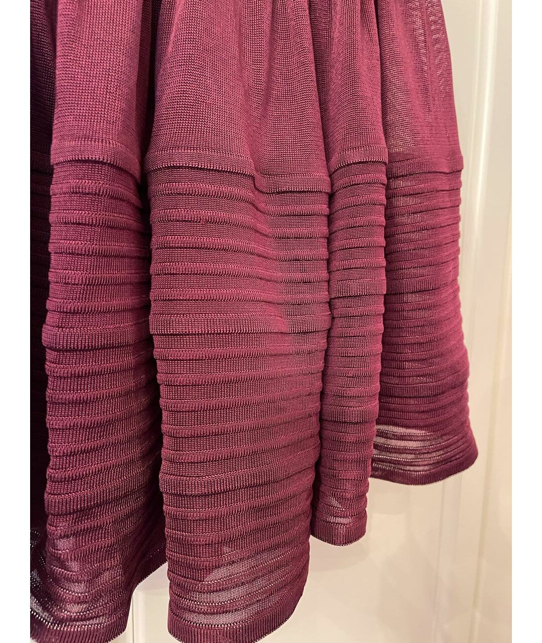 PHILIPP PLEIN Бордовая ацетатная юбка миди, фото 4