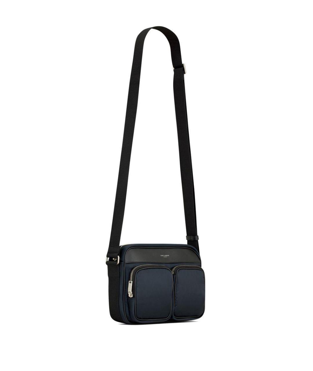 SAINT LAURENT Черная синтетическая сумка на плечо, фото 4