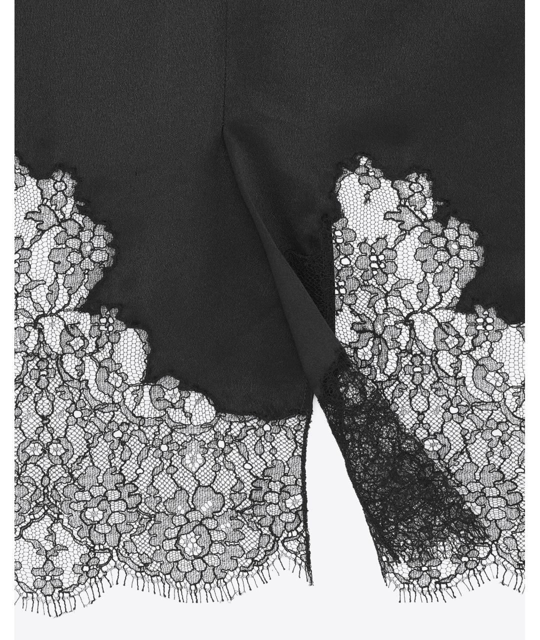 SAINT LAURENT Черное шелковое коктейльное платье, фото 3