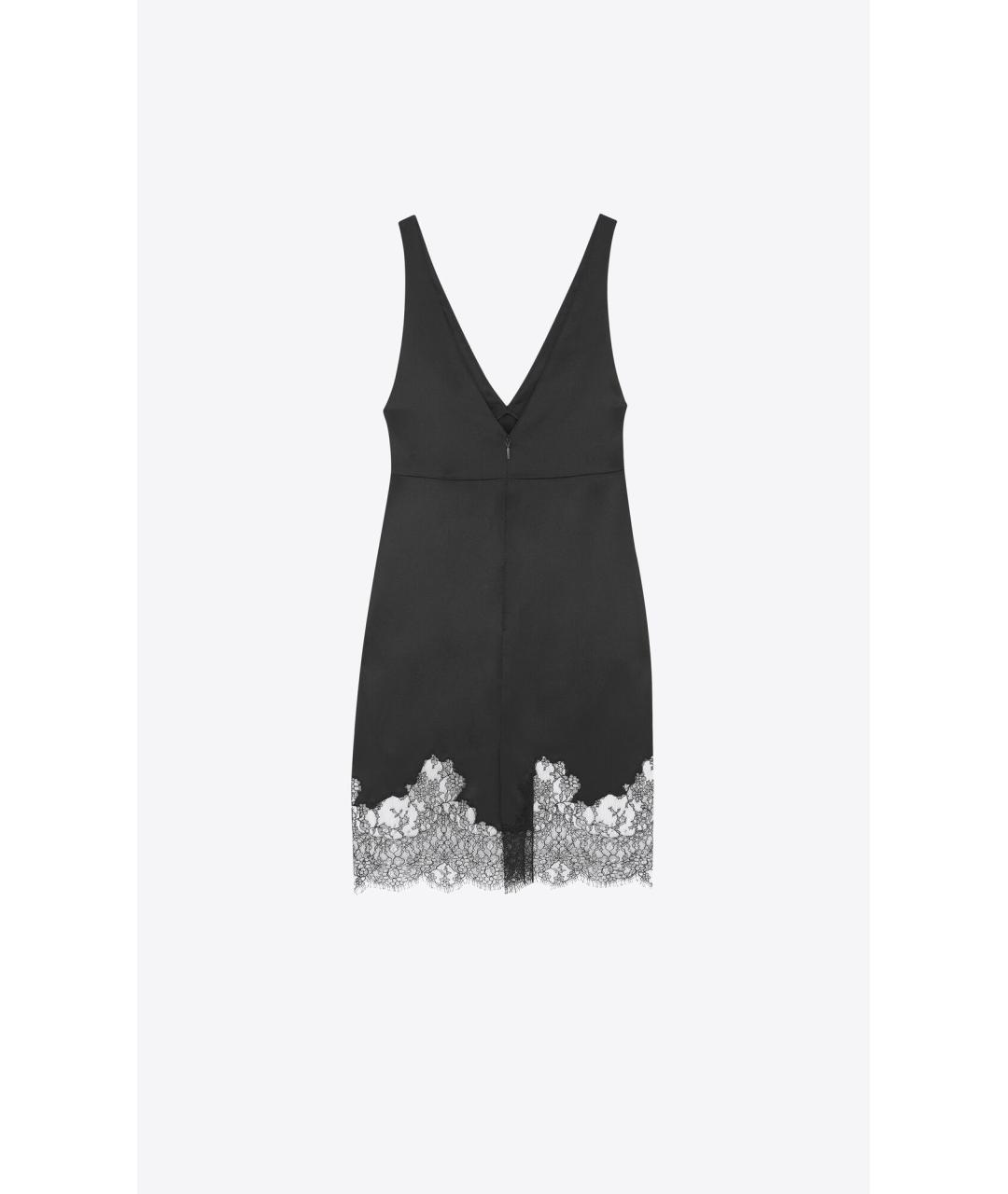 SAINT LAURENT Черное шелковое коктейльное платье, фото 2
