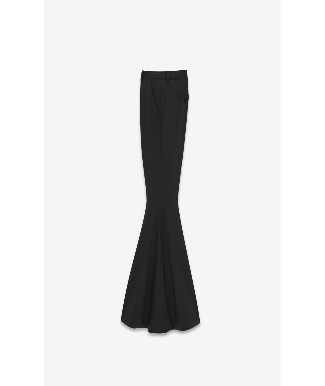 SAINT LAURENT Черные шерстяные брюки широкие, фото 3